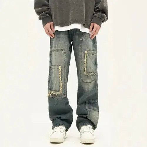 Japanese Brand × Vintage Jeans wide leg luxury baggy straight hip-hop style pants Y2k Size US 32 / EU 48 - 1 Thumbnail