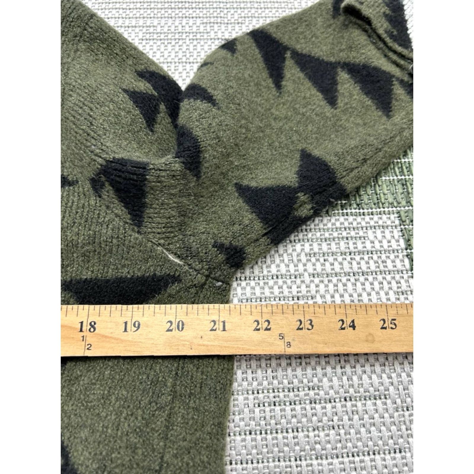 Frye Frye Cardigan Sweater Womens M Green Black White Knit Open Front Casual Geometric Vintage: No Size M / US 6-8 / IT 42-44 - 6 Thumbnail