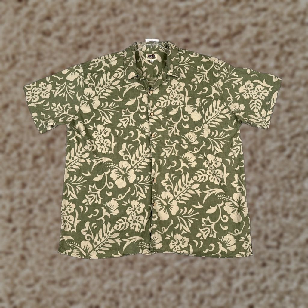 Vintage Address Unknown Shirt Mens 2XL Green Floral Hawaiian Button-Up Shirt Size US XXL / EU 58 / 5 - 1 Thumbnail