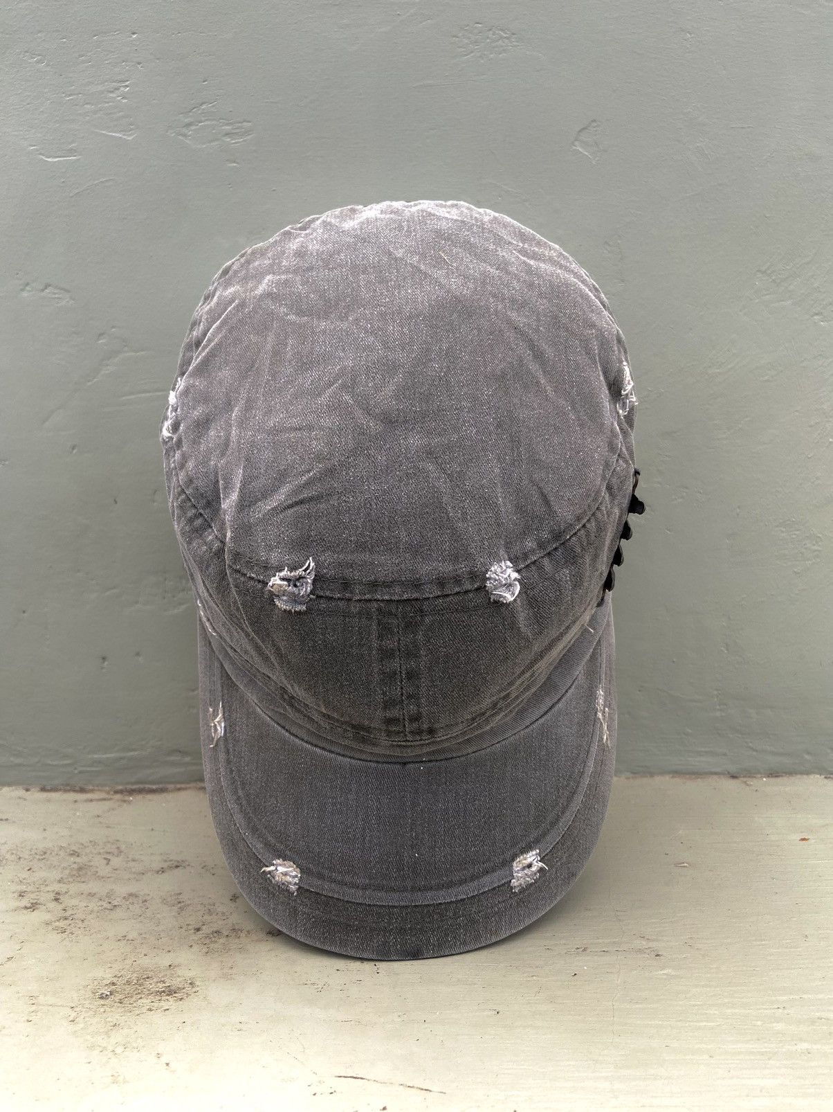 If Six Was Nine 2000s patrol hat with torn bullet ornament Size ONE SIZE - 7 Thumbnail