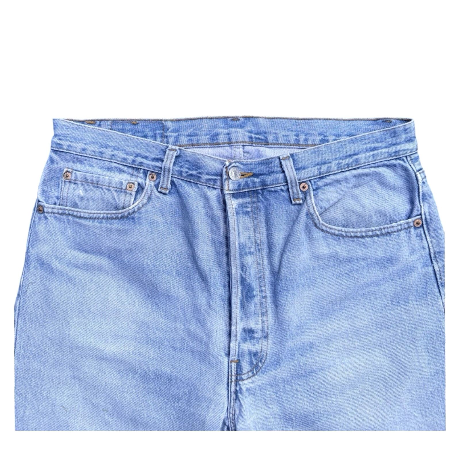 Levi's VINTAGE Levi's 90s Light Wash Raw Hem 5010191 Jean Shorts Bermuda Size 36 Regular Men Blue Jorts Rare Size US 36 / EU 52 - 3 Thumbnail
