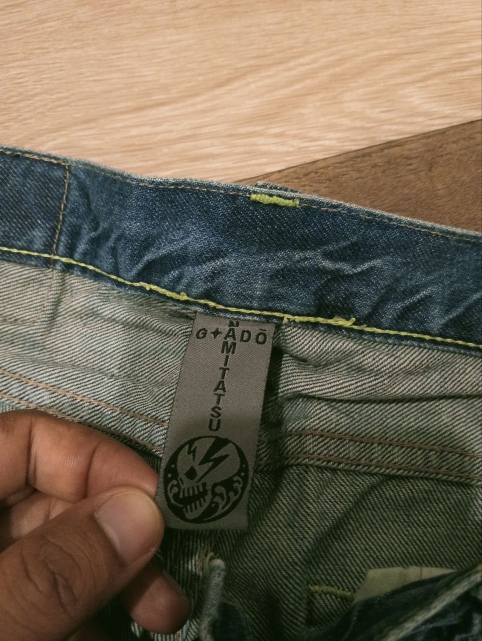 Japanese Brand VINTAGE JAPANESE NAMITATSU GADO EMBROIDERY ART JEAN Size US 33 - 6 Thumbnail