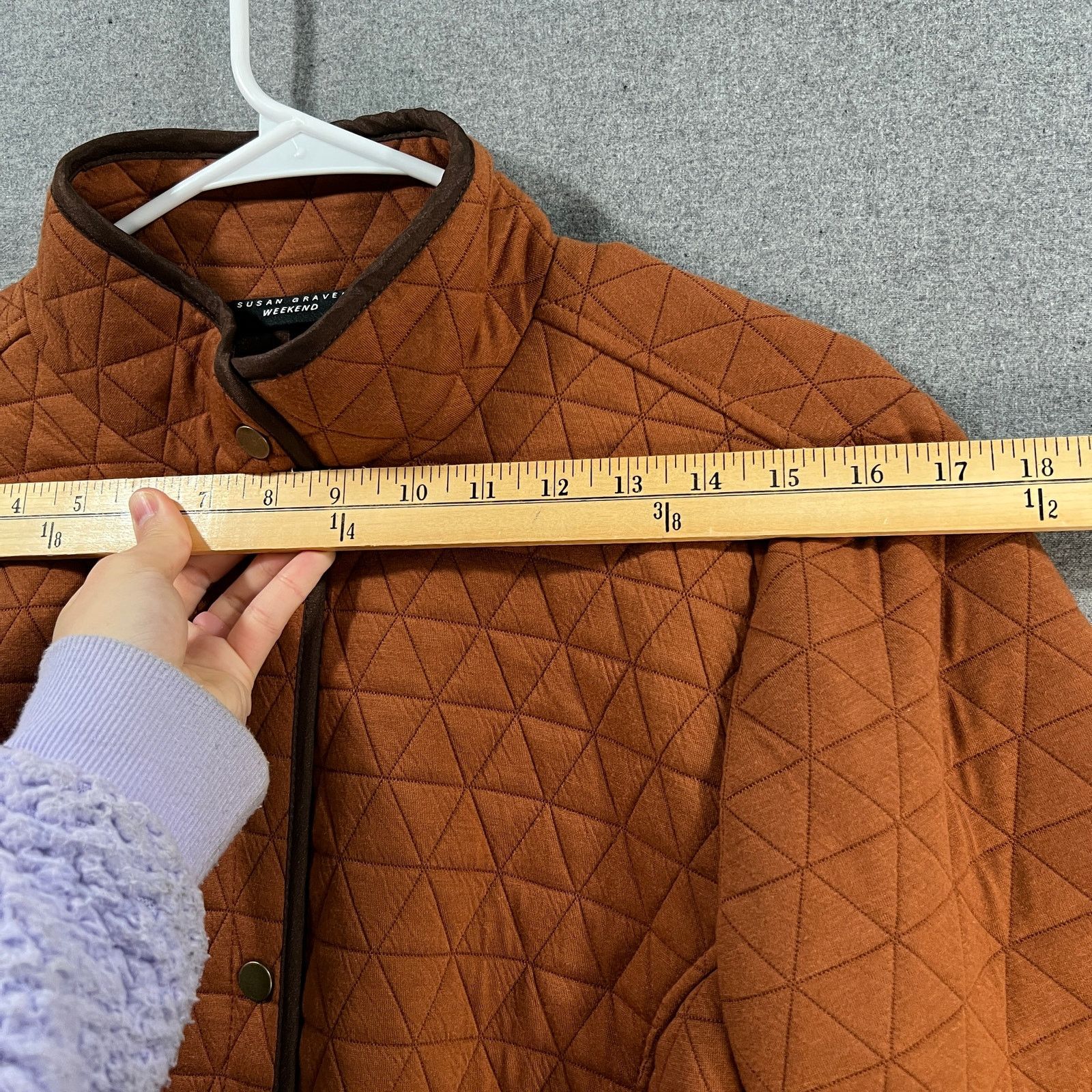 Other Susan Graver Weekend Quilted Knit Snap Front Mock Size M / US 6-8 / IT 42-44 - 7 Thumbnail