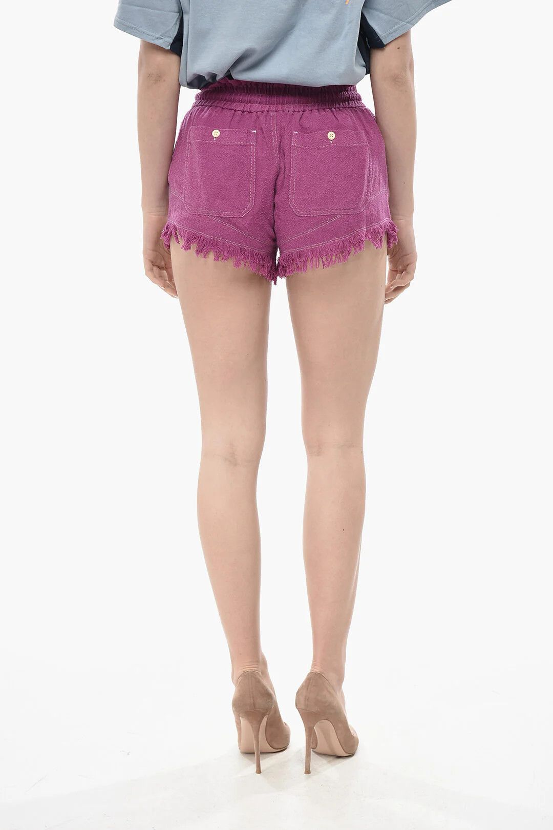 Isabel Marant og1mm0326 Silk Short in Purple Size 26" / US 2 / IT 38 - 2 Thumbnail