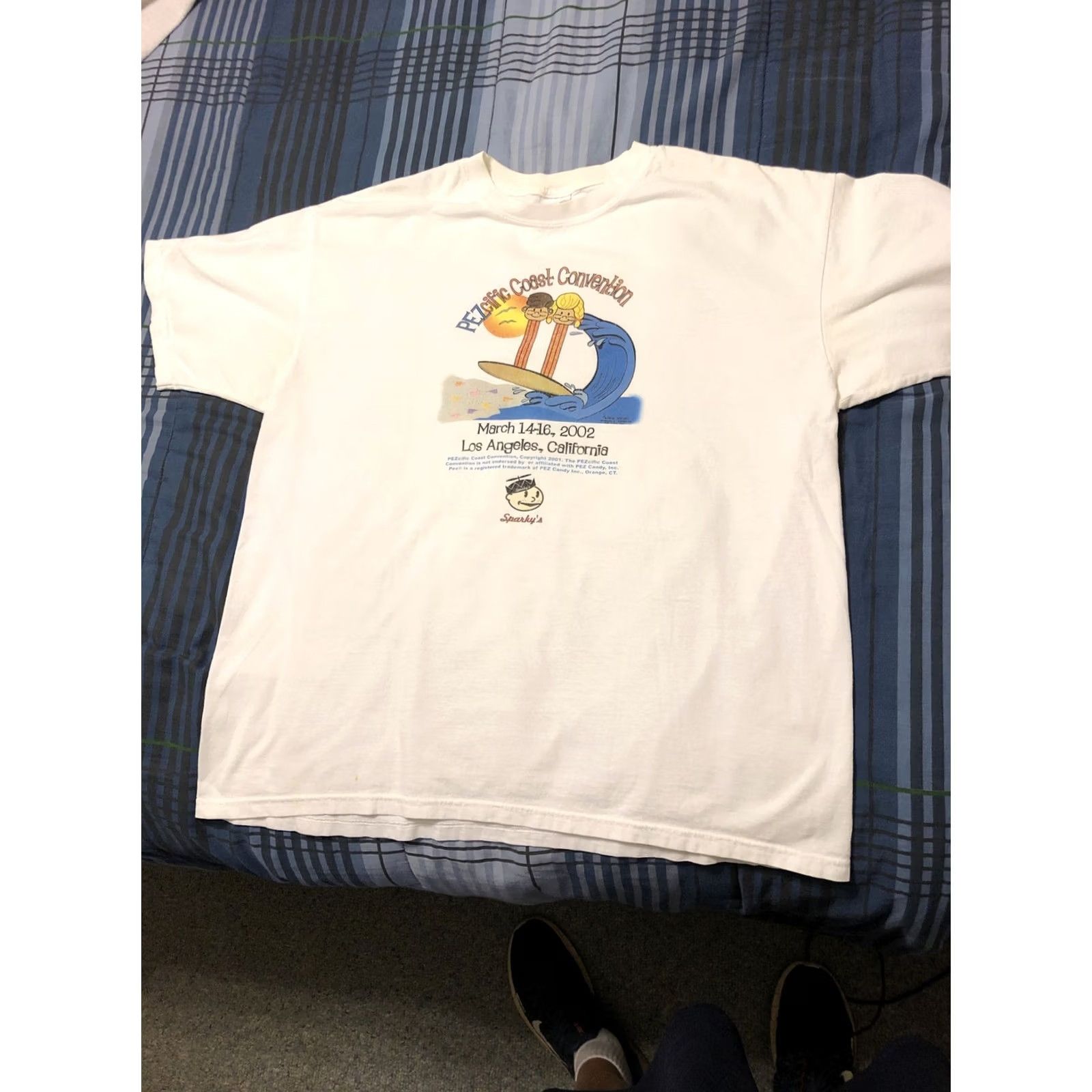 Anvil VINTAGE PEZ PEZcific Coast Convention Shirt 2002 XL White Unisex 2000s Size US XL / EU 56 / 4 - 3 Thumbnail