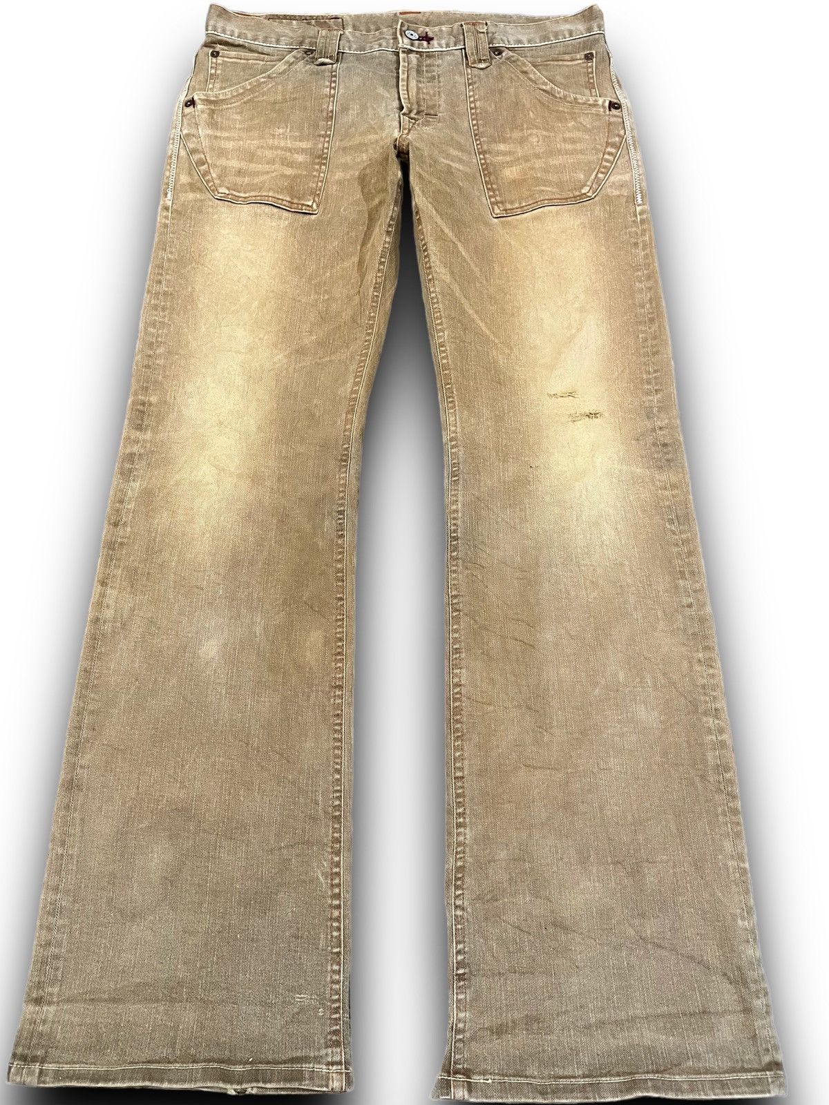 Beauty Beast × Blue Blue Japan Vintage Blue Way Flare Denim Size US 35 - 1 Thumbnail