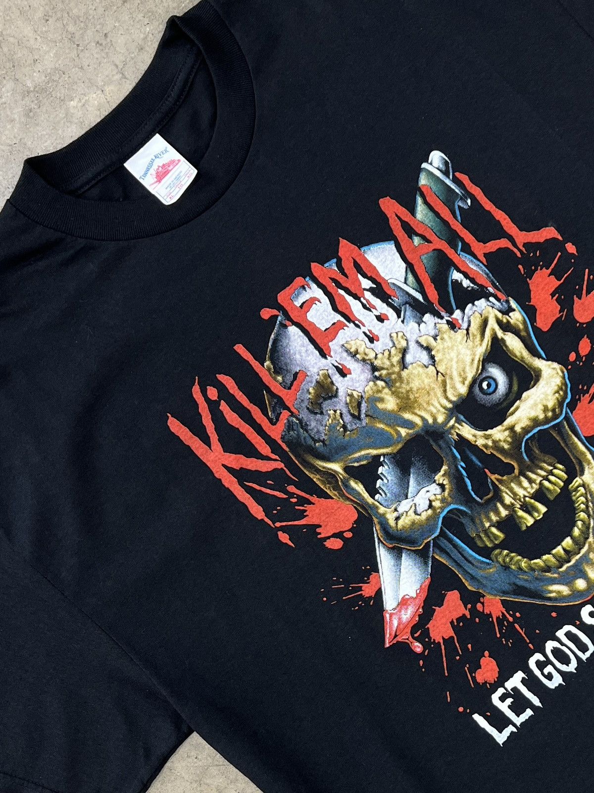 Vintage Vintage Kill Em All Skull Blood God Sort Em Out Tee XL Size US XL / EU 56 / 4 - 1 Thumbnail