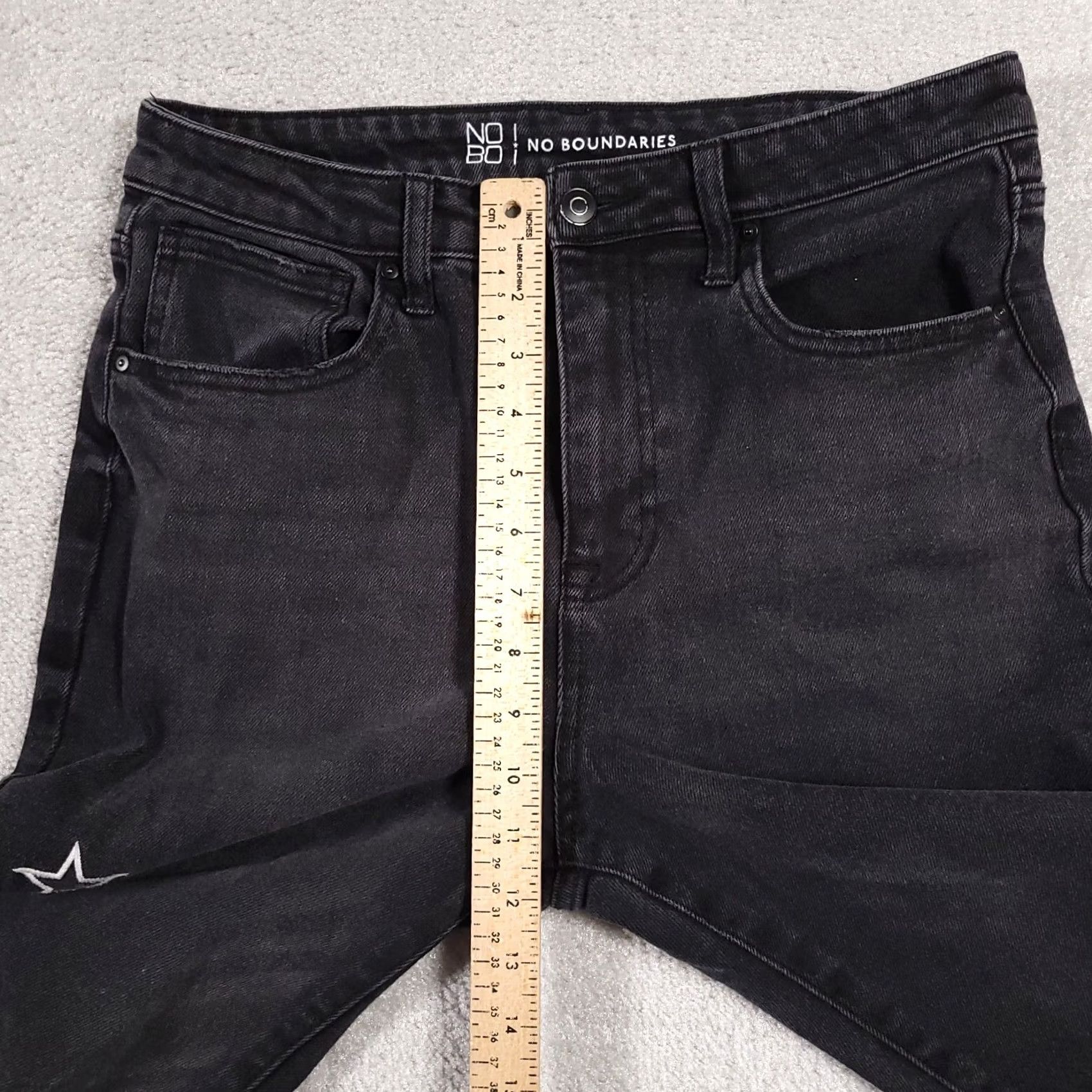 Vintage Another title: No Boundaries Distressed Ankle Jeans Womens 11 Black Star High Rise Size 32" / US 10 / IT 46 - 6 Thumbnail