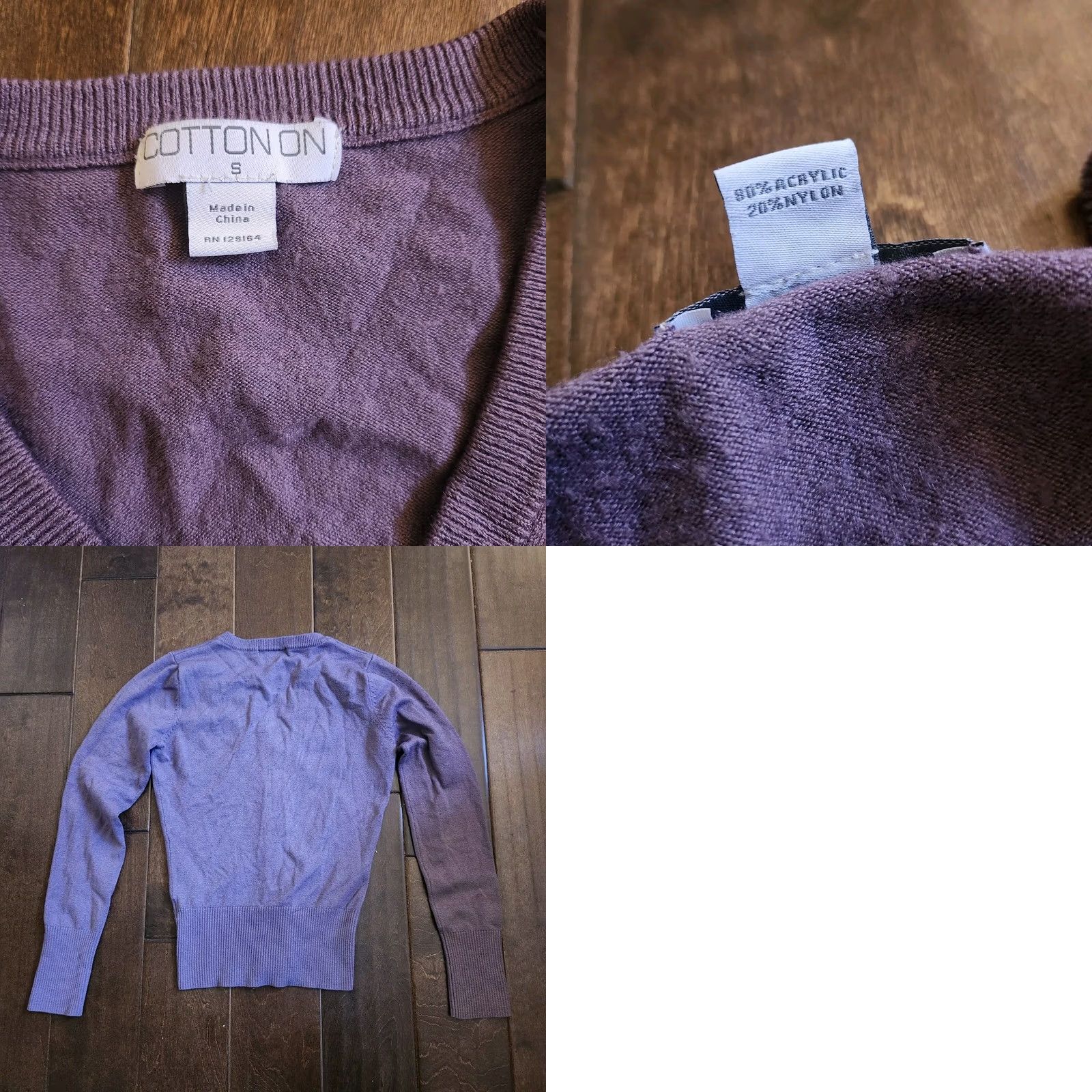 Cotton On Cotton On Girl's Junior Purple Button Cardigan - Size S, Purple, Button-Up, Long Sleeve, Casual, Travel, Solid, Juniors, Womens, Regular Fit Size S / US 4 / IT 40 - 8 Thumbnail