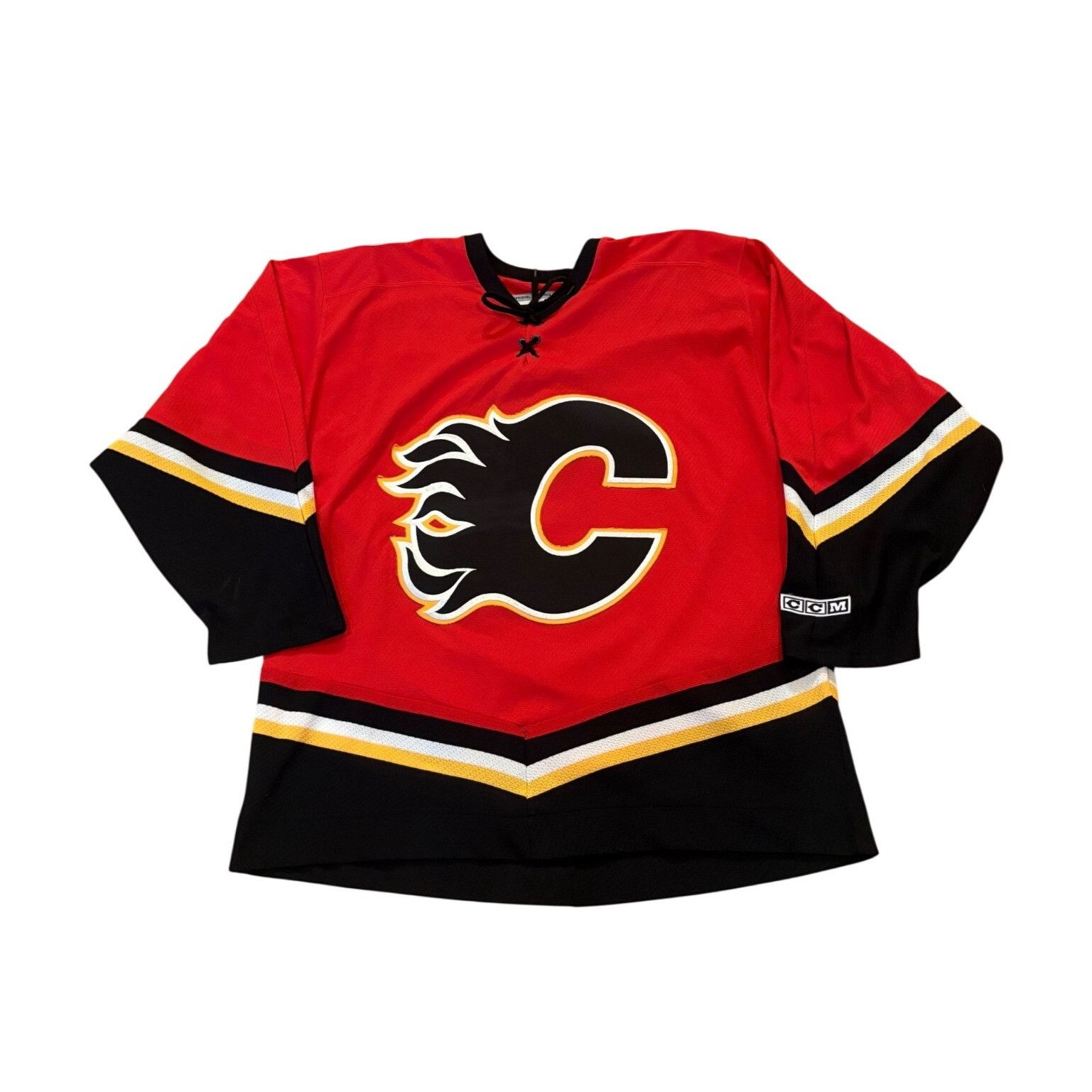 Ccm CCM 2003-2006 Calgary Flames Stitched NHL Hockey Jersey Blas Size US L / EU 52-54 / 3 - 1 Thumbnail