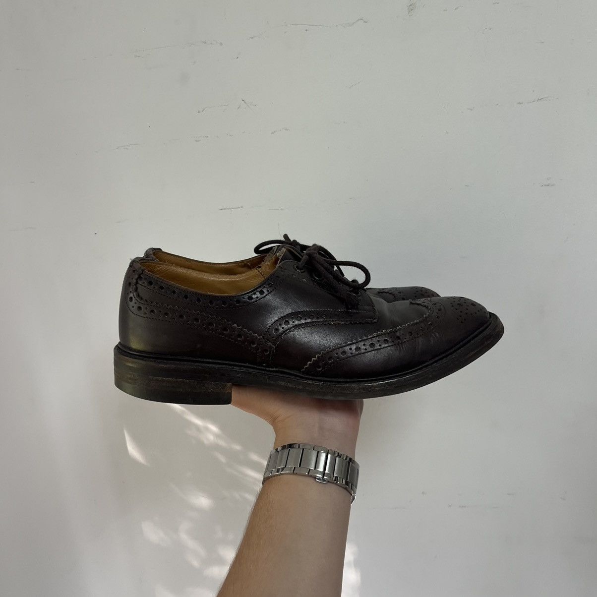 Tricker's Trickers Bourton Brogue Shoes Brown Leather Size US 10.5 / EU 43-44 - 2 Thumbnail