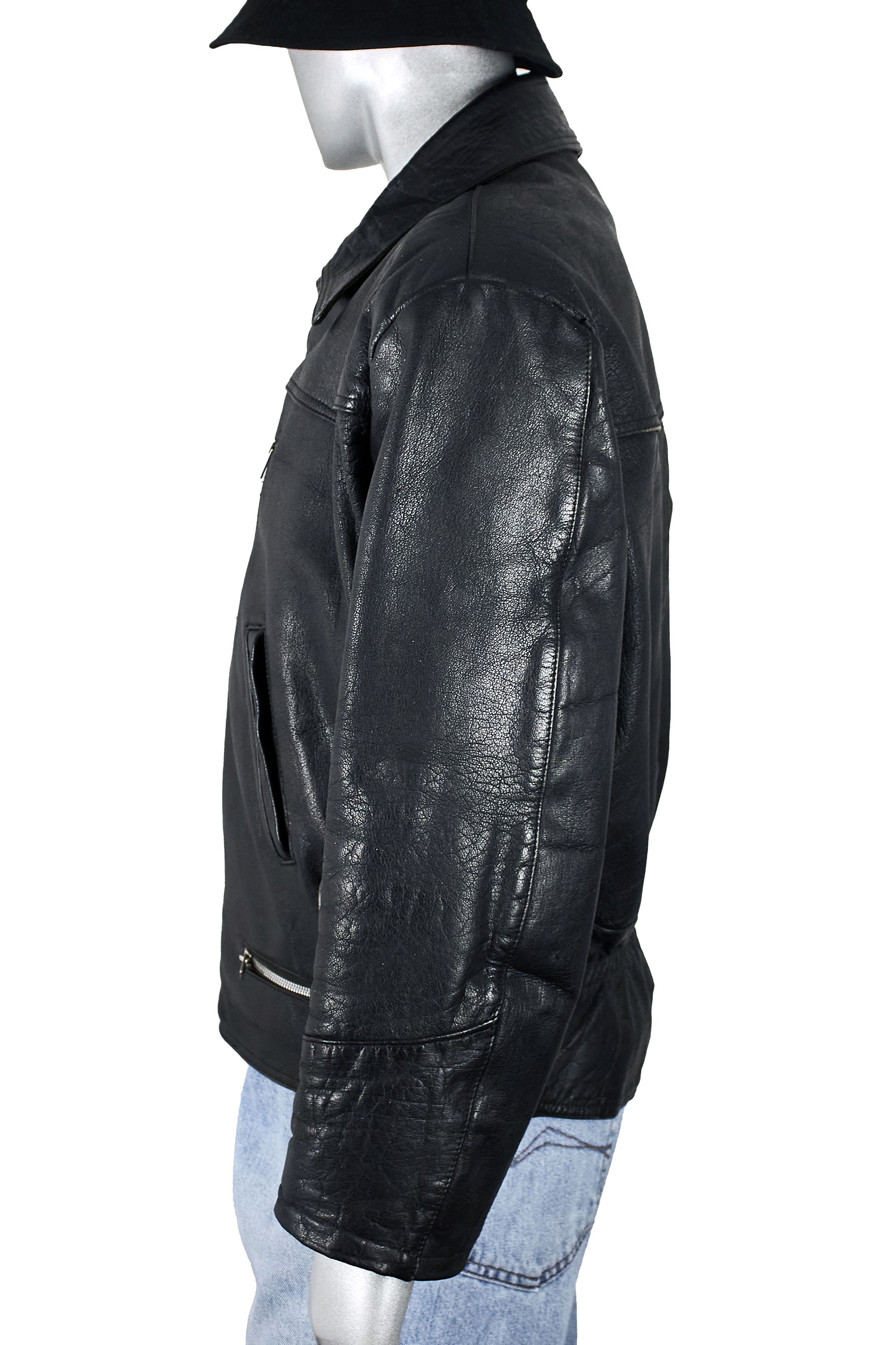 Vintage Vintage 80s Black Leather Motorcycle Biker Jacket Cafe Racer Size US L / EU 52-54 / 3 - 4 Thumbnail