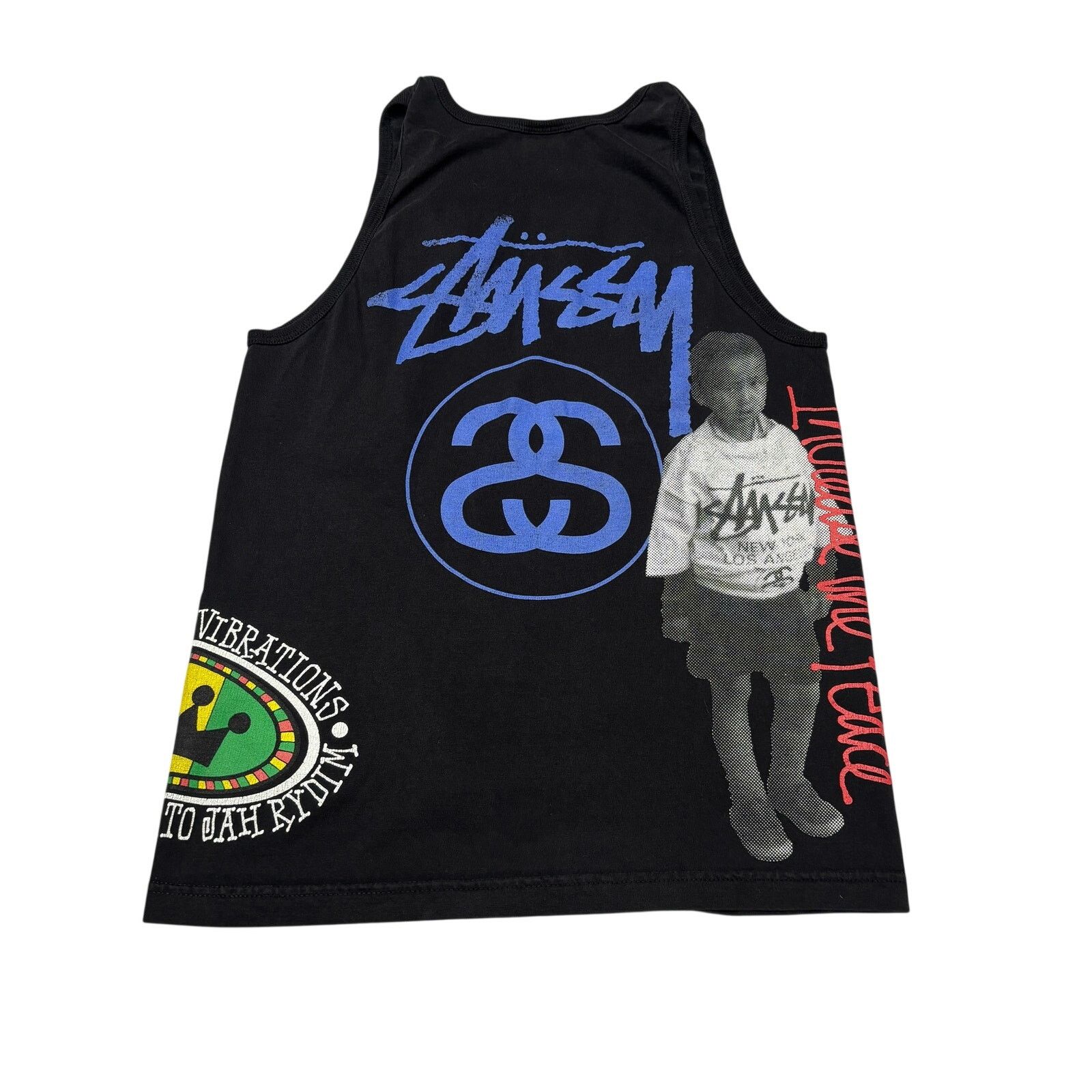 DENIM TEARS × Stussy Denim Tears Stussy Mesh Tank in Black | Grailed