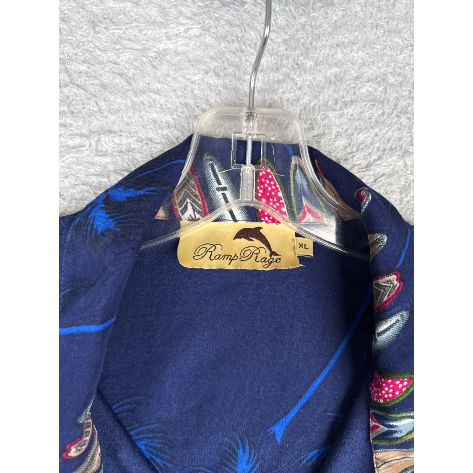 Vintage Ramp Rage Button-Up Shirt Mens XL Blue Floral Resort Aloha Beach Hawaiian Palm Surf Size US XL / EU 56 / 4 - 6 Thumbnail