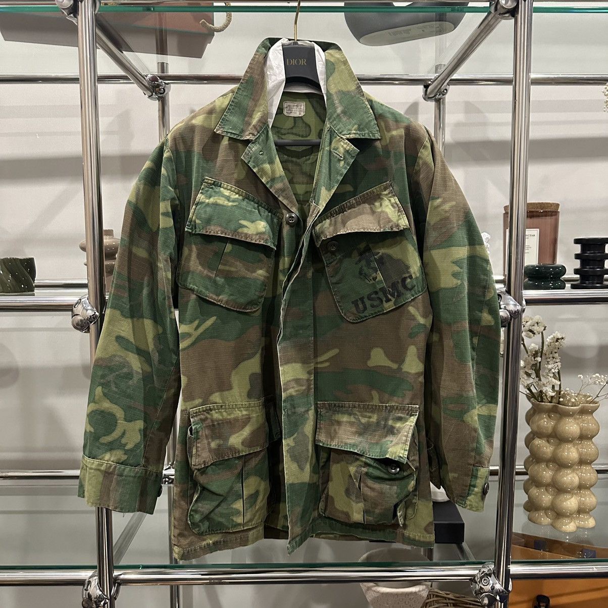 Vintage ORIGINAL 60s US MILITARY JUNGLE JACKET CAMOUFLAGE ERDL Size US M / EU 48-50 / 2 - 1 Thumbnail