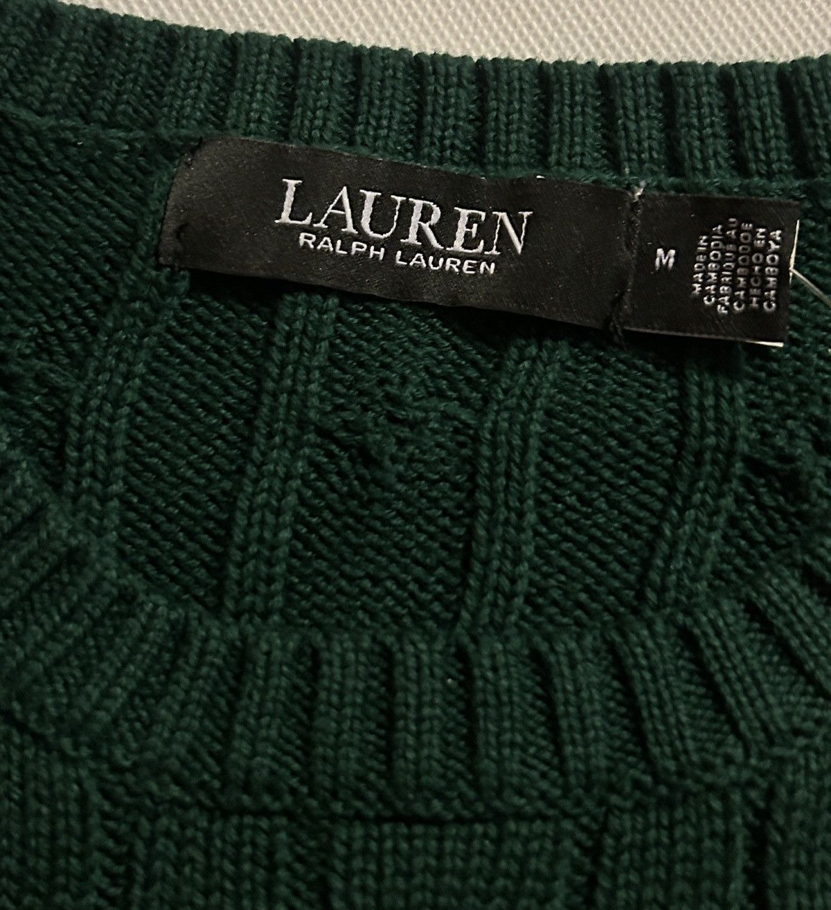 Lauren Ralph Lauren Luaren Ralph Lauren Button-Trim Cable-Knit Cotton Sweater Size M / US 6-8 / IT 42-44 - 2 Thumbnail