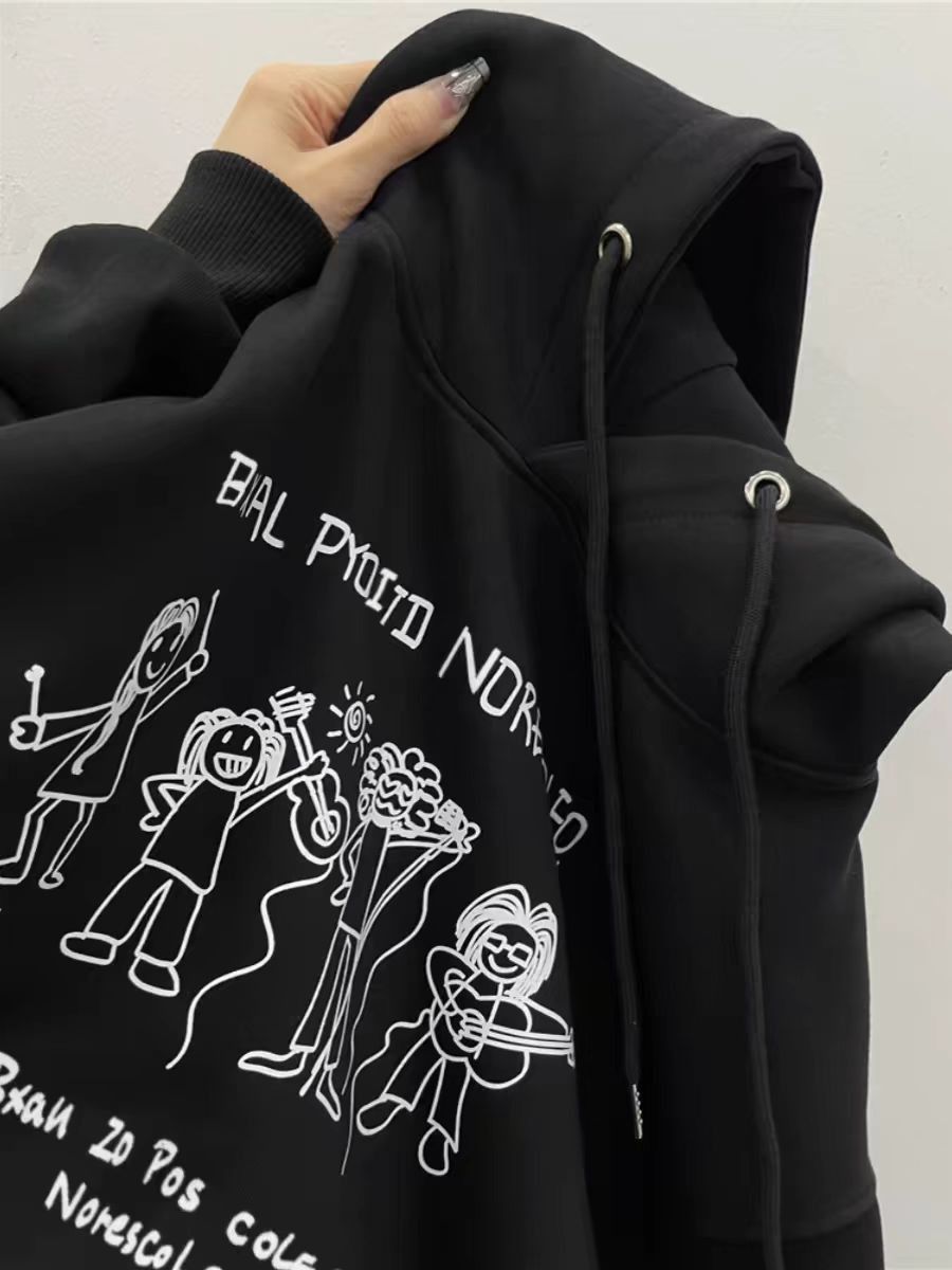 Designer × Japanese Brand Street Hip Hop Printed Loose Casual Hooded Sweatshirt XL Size US XL / EU 56 / 4 - 2 Thumbnail