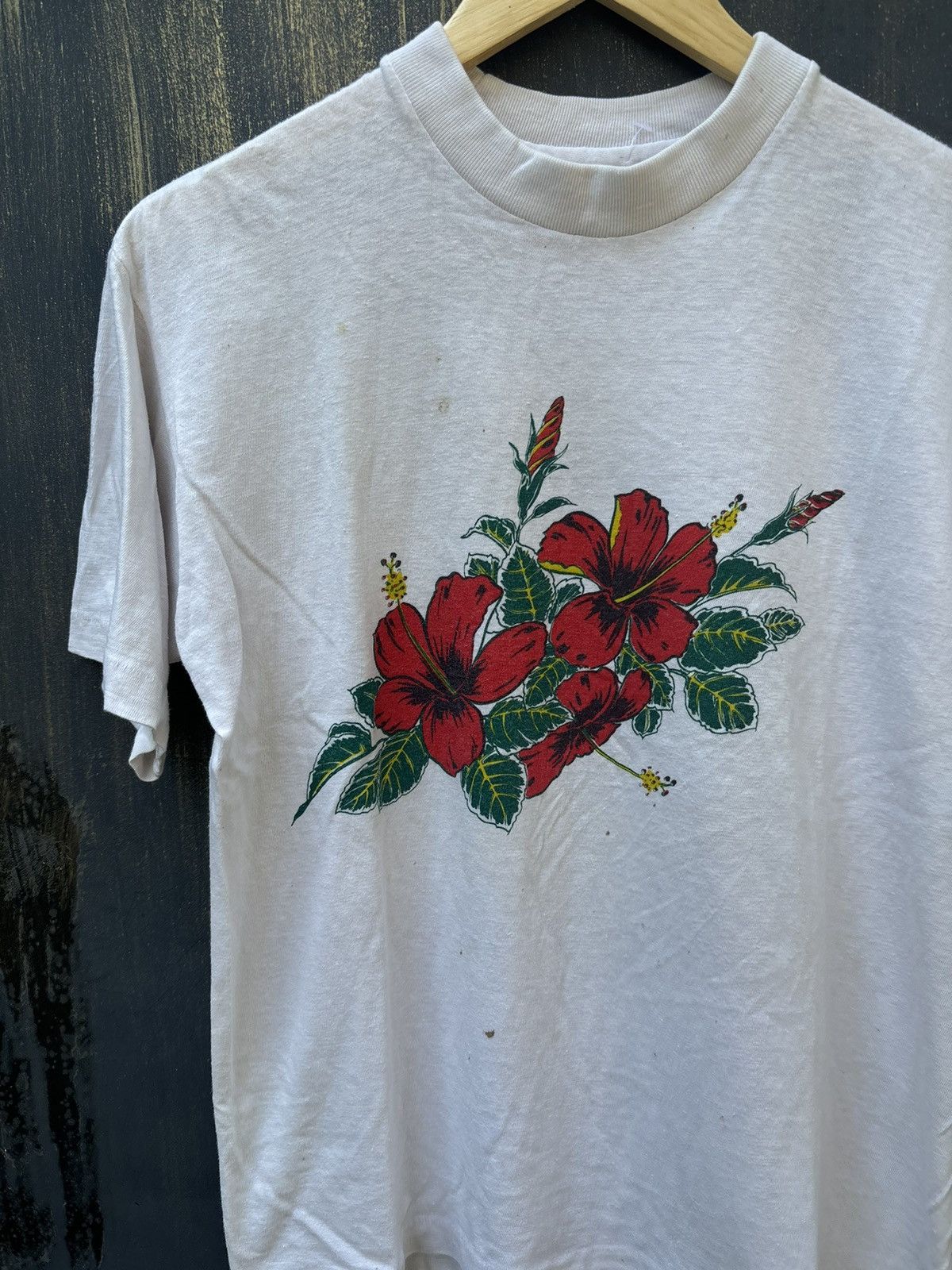 Vintage RARE! Vintage 80’s Flower Tee Art Hibiscus Size US M / EU 48-50 / 2 - 3 Thumbnail