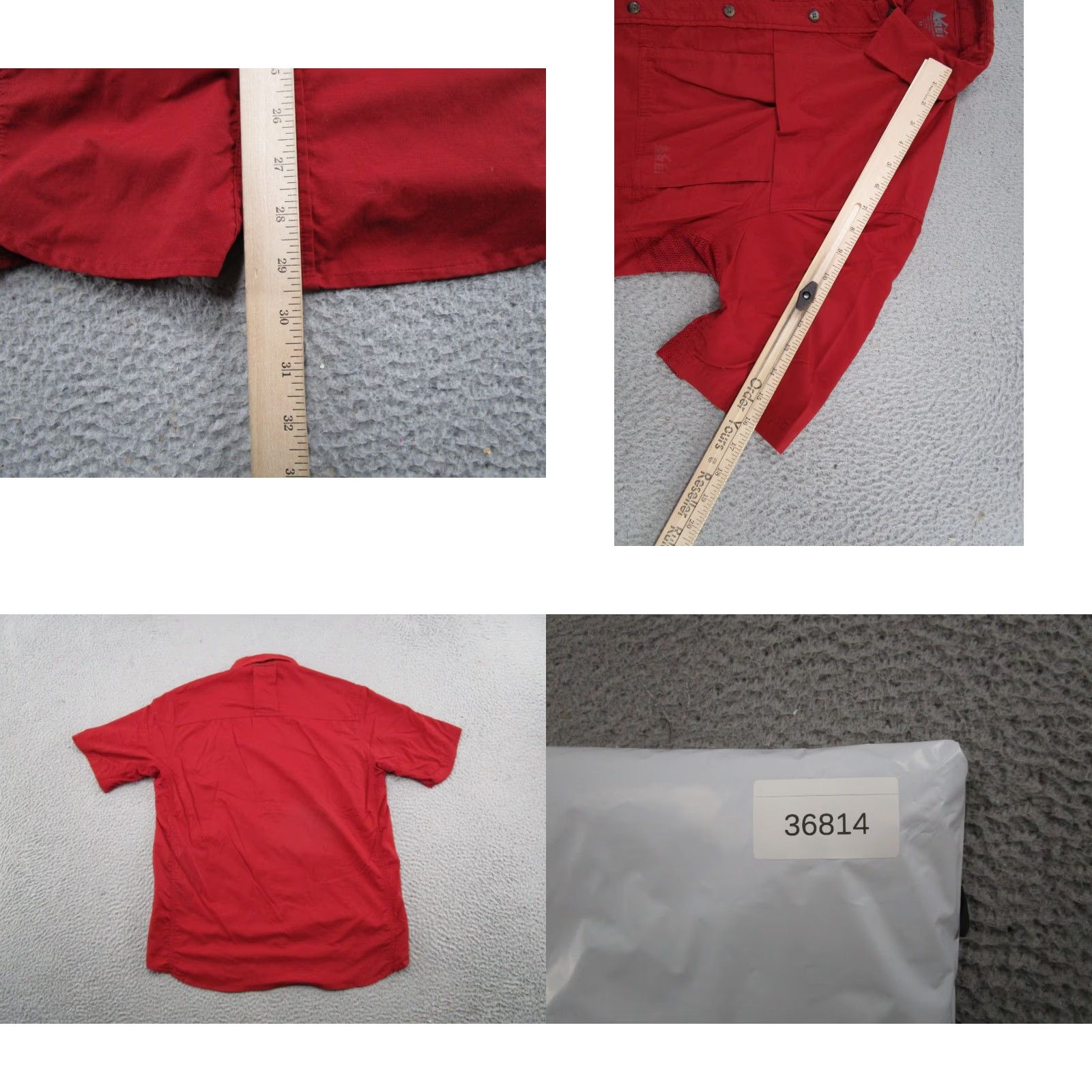 Vintage REI Shirt Mens M Button-Down Red Nylon Blend Pocket Vent Front Pocket Breathing Lightweight Outdoor Casual Beach Hiking Fishing 90s? Size US M / EU 48-50 / 2 - 8 Thumbnail