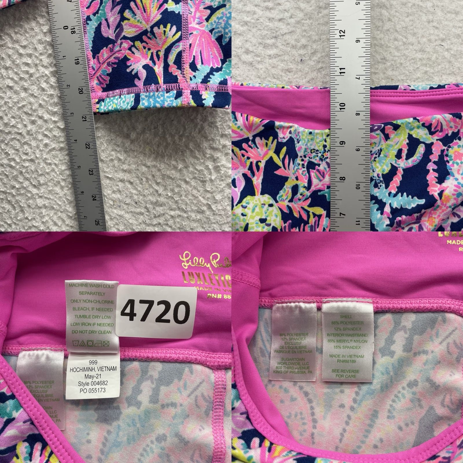 Lilly Pulitzer Lilly Pulitzer Leggings Womens Small 21" Luxletic Weekender Cropped Multicolor Floral Athletic Skinny 21 in Inseam Womens Size 28" / US 6 / IT 42 - 8 Thumbnail