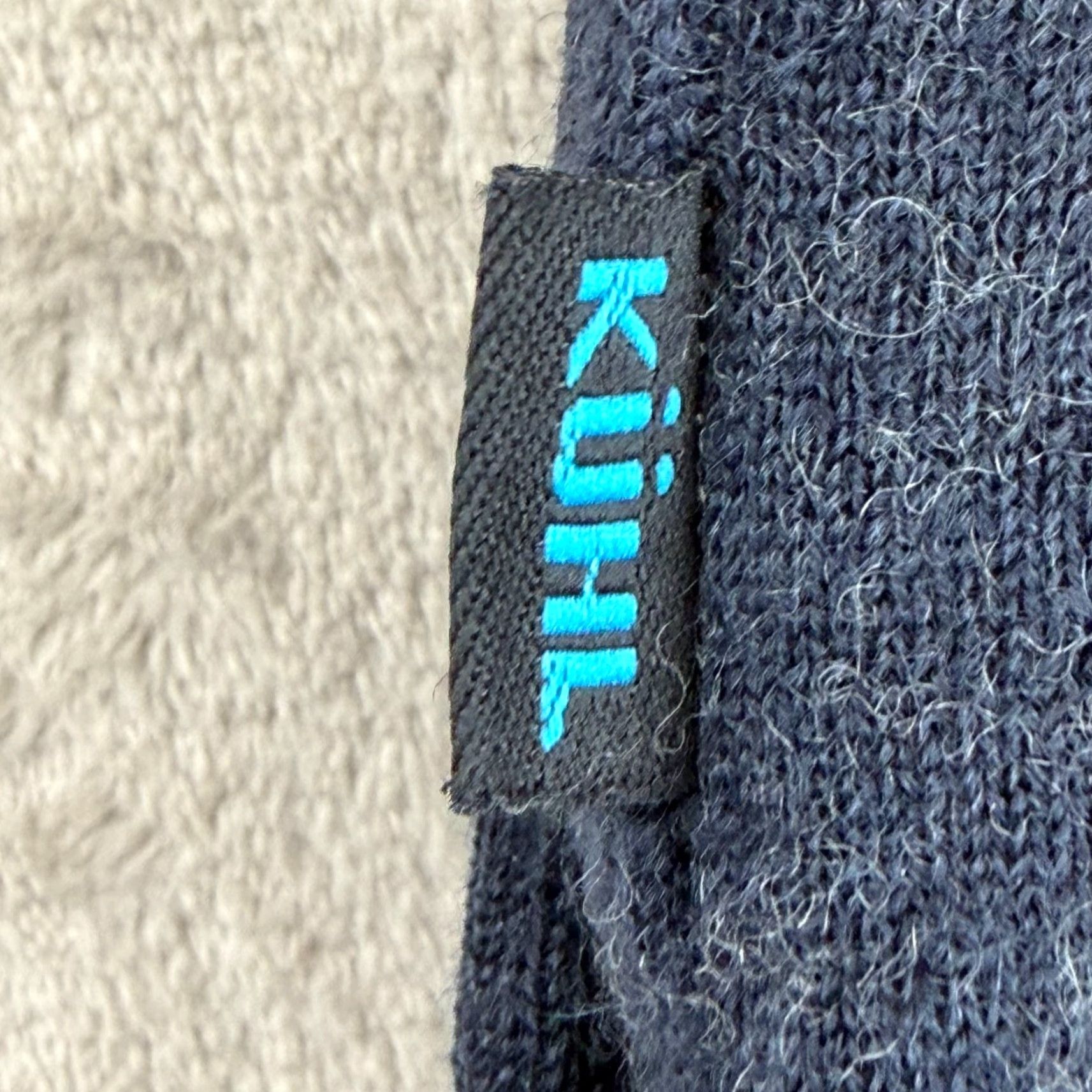 Vintage Kühl Stuttgart Sweater Jacket Men Small Blue 100% Merino Wool Full Zip Wool Jacket Casual Workwear Fall Winter Spring Mens Size US S / EU 44-46 / 1 - 4 Thumbnail