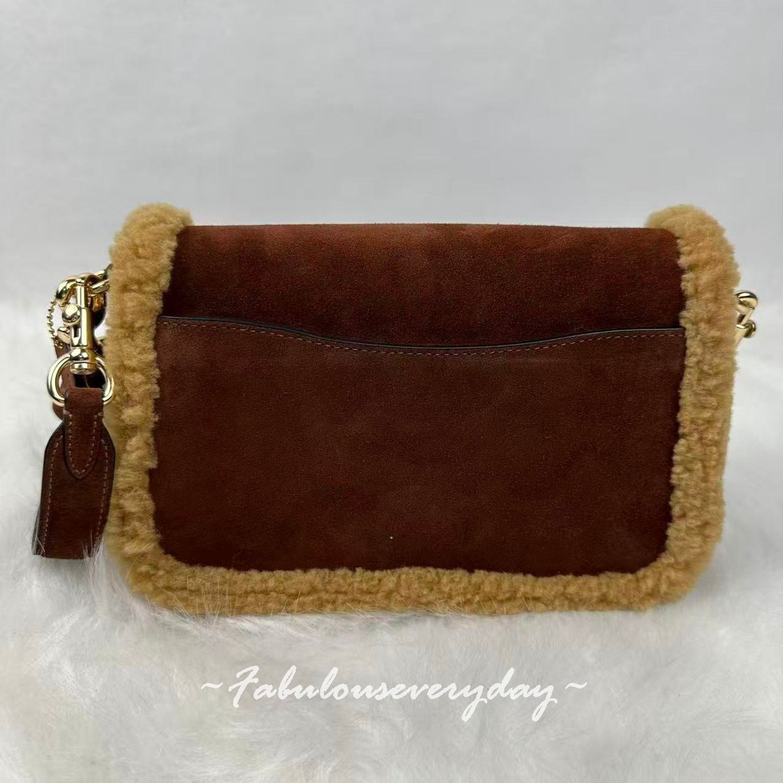 Coach coach Hadley Shoulder xbody Suede/Shearling/ Vintage Brown Size ONE SIZE - 3 Thumbnail