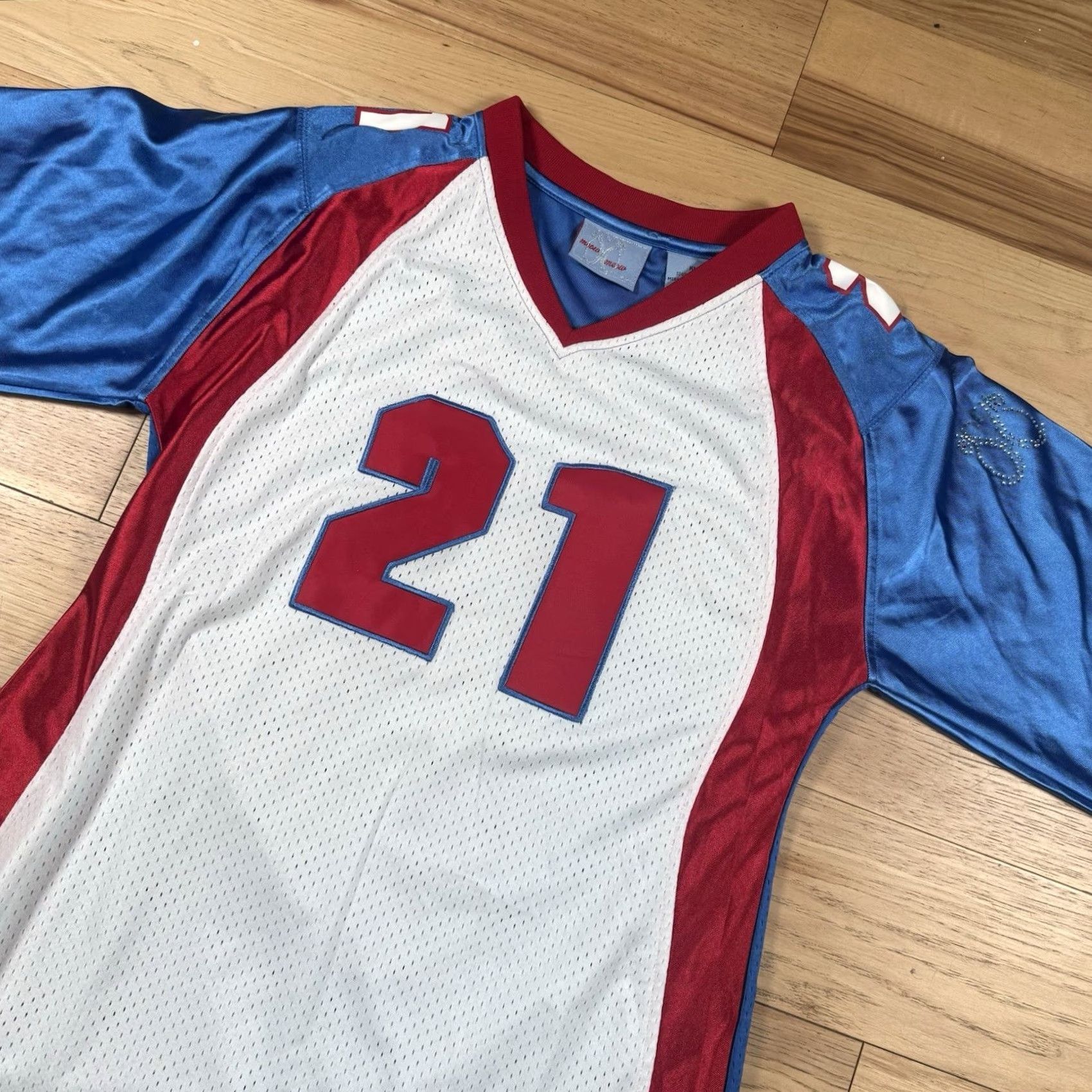Vintage VINTAGE Meow Football Jersey T-Shirt XL Mens 90s Red Blue #21 Y2K Size US XL / EU 56 / 4 - 2 Thumbnail