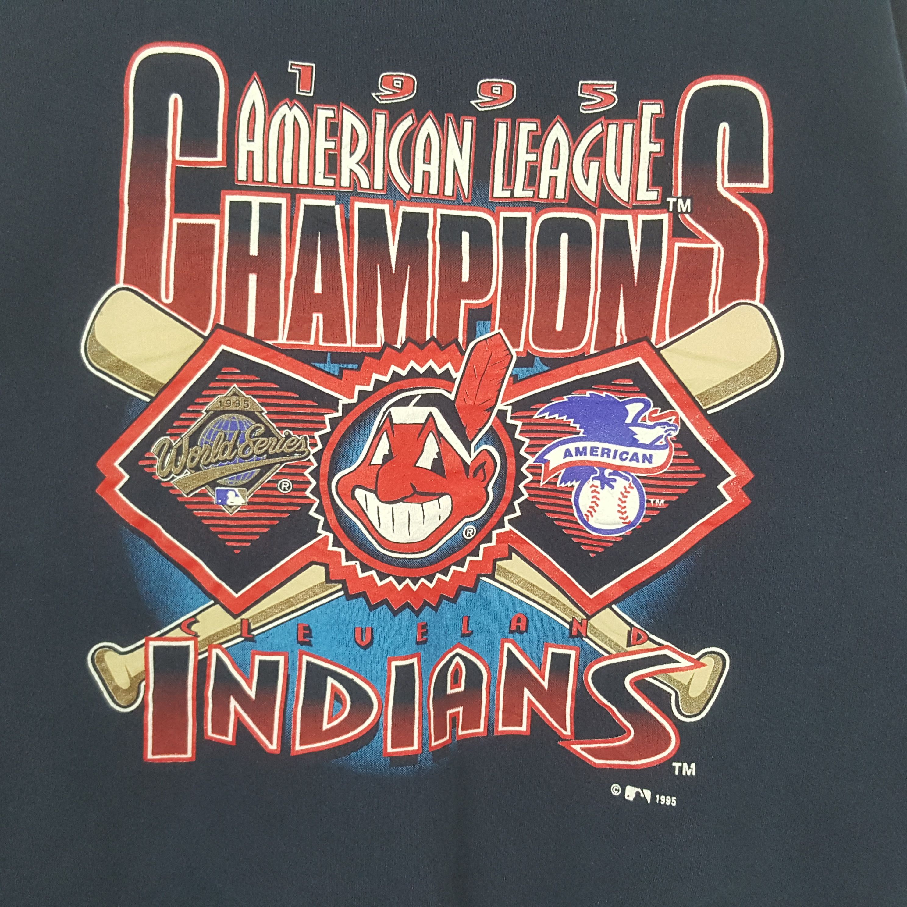MLB Vintage Cleveland Indians League 90s Baseball Sweatshirt RR6 Size US L / EU 52-54 / 3 - 2 Thumbnail