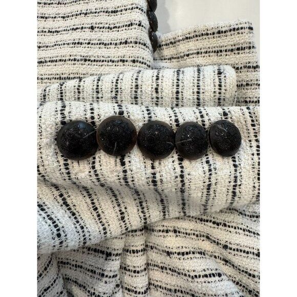Veronica Beard Veronica Beard Hosanna Tweed Striped Blazer in Black/White S Size XL / US 12-14 / IT 48-50 - 8 Thumbnail