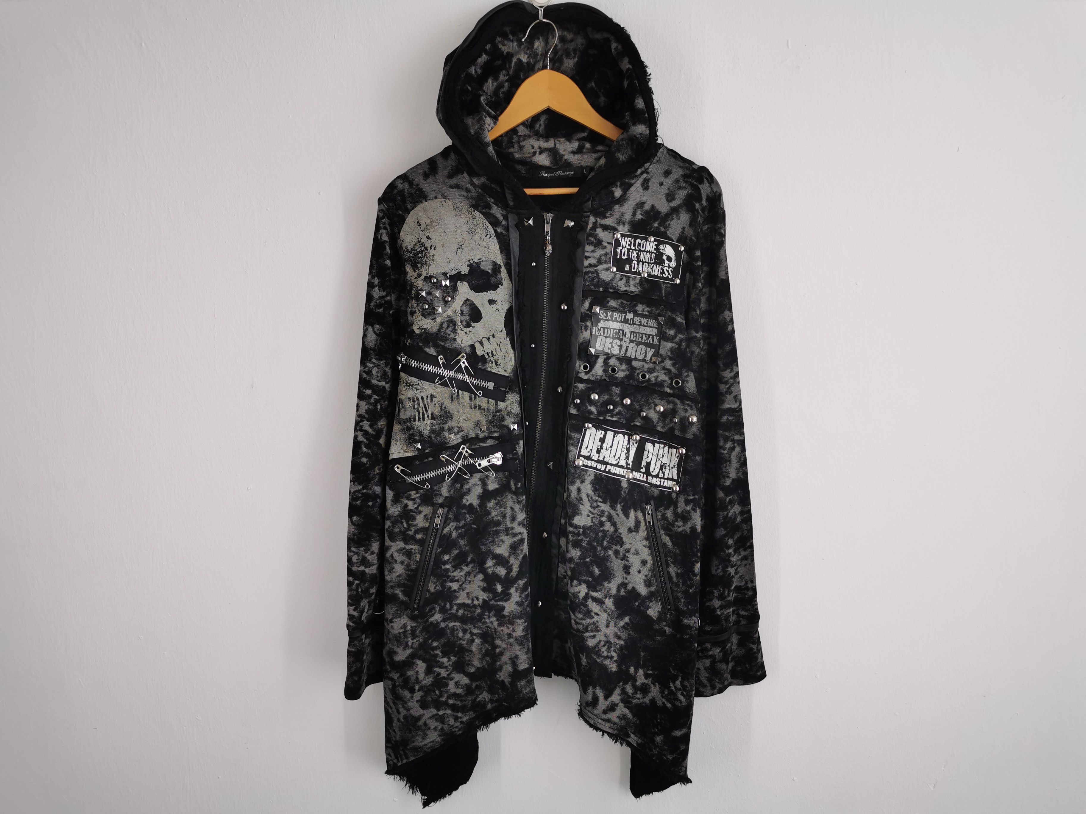 image of Vintage Intage Sexpot Revenge Punk Bondage Hoodie Sweatshirt Size L in Black/White, Men's