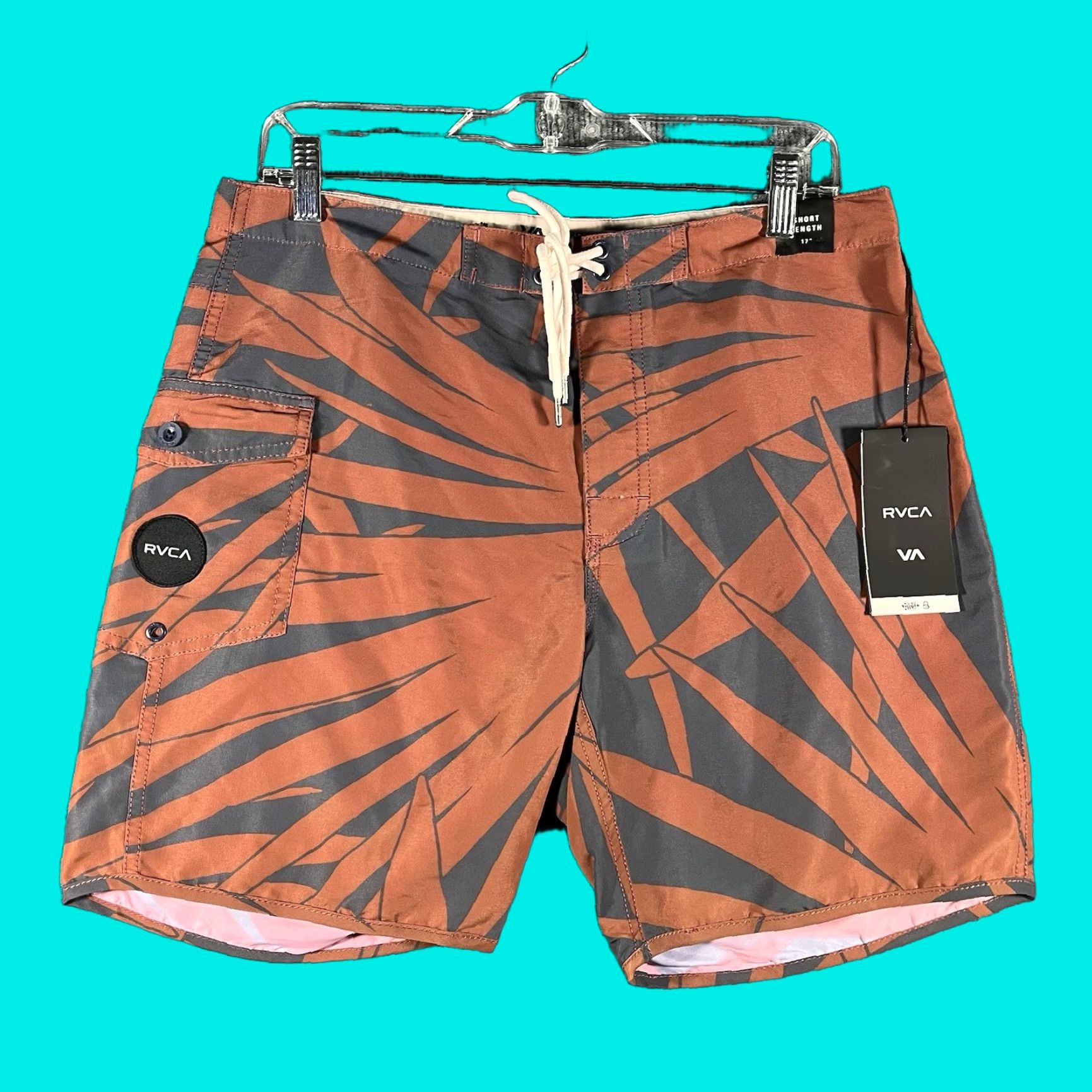 RVCA RVCA Men's 17" Sz 30 Trunk Swim Shorts Patch Logo Floral 2 Way Stretch Surf NEW Size US 30 / EU 46 - 1 Thumbnail