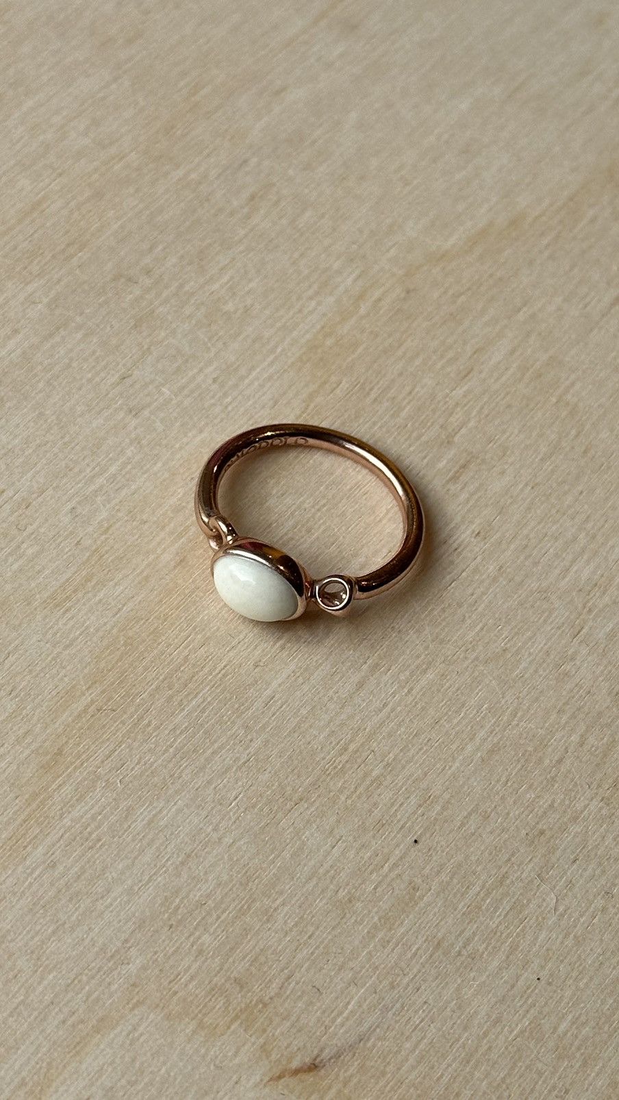 Other Di Modolo White Agate Ring Silver plated 18k Rose Gold 6.5 Size ONE SIZE - 2 Thumbnail