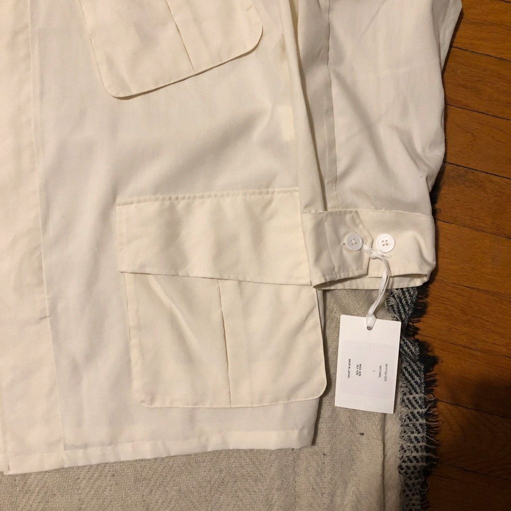 Japanese Brand S H SHIRTS Fatigue Shirt - Natural Wool Silk - L NWT $875 Size US L / EU 52-54 / 3 - 8 Thumbnail