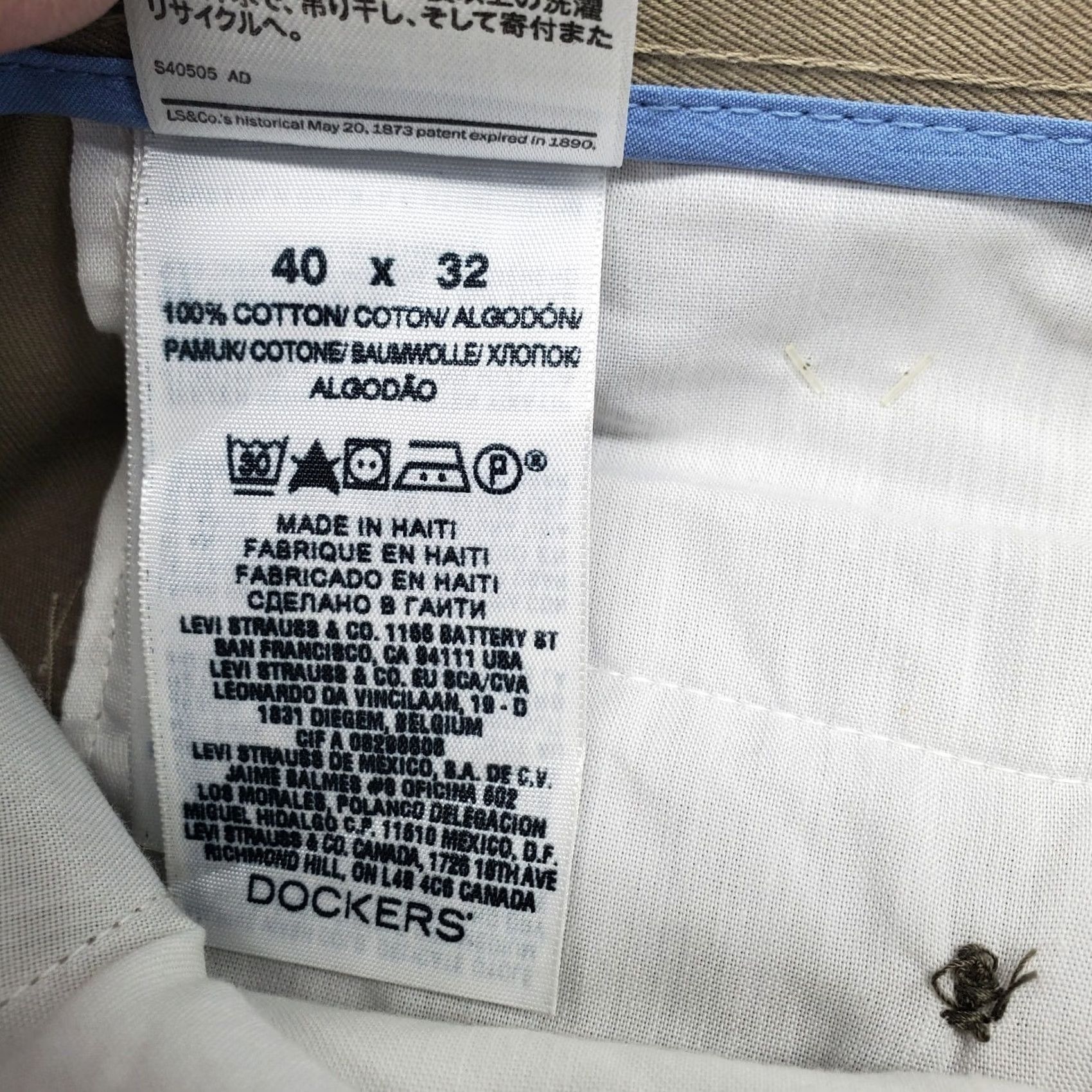 Dockers DOCKERS Mens Khakis Pants 40x32 Tan Flat Front Straight Fit Outdoor Casual Size US 40 / EU 56 - 7 Thumbnail