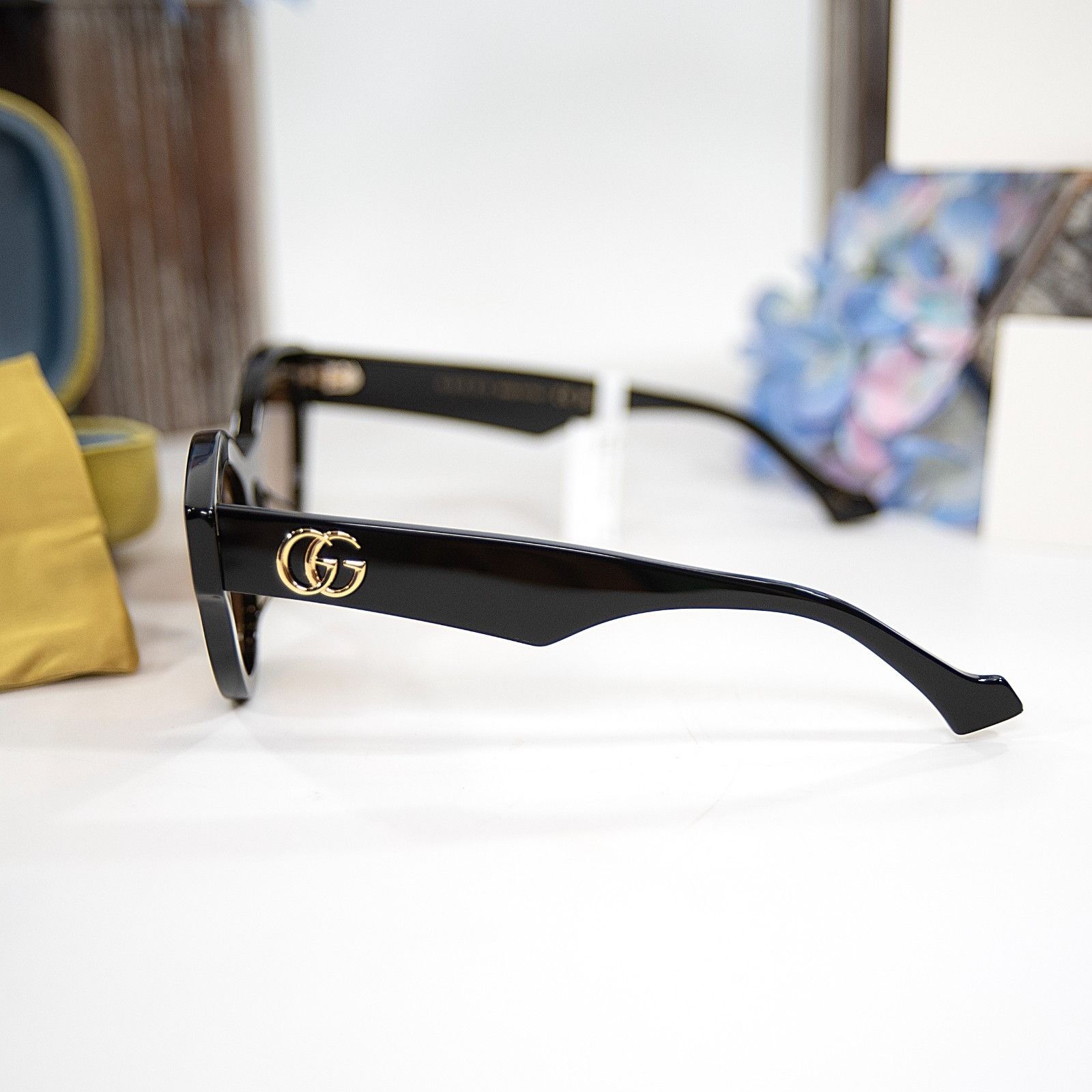 Gucci Gucci Round Black GG Logo Acrylic Metal Sunglasses NWT GG097 Size ONE SIZE - 2 Thumbnail