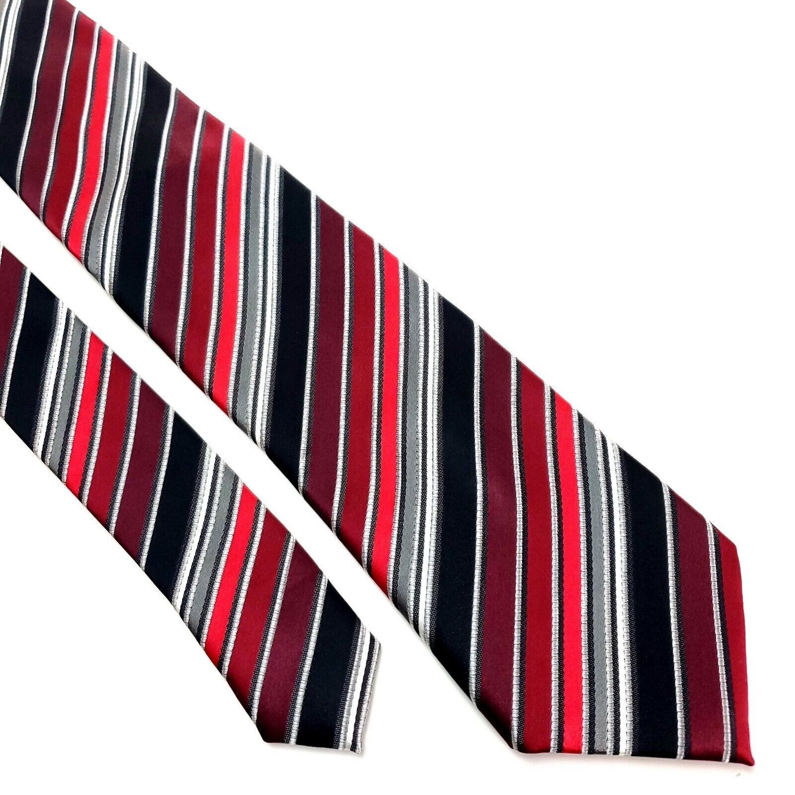 Croft & Barrow Croft & Barrow Polyester Tie Red Black Striped Size ONE SIZE - 1 Thumbnail