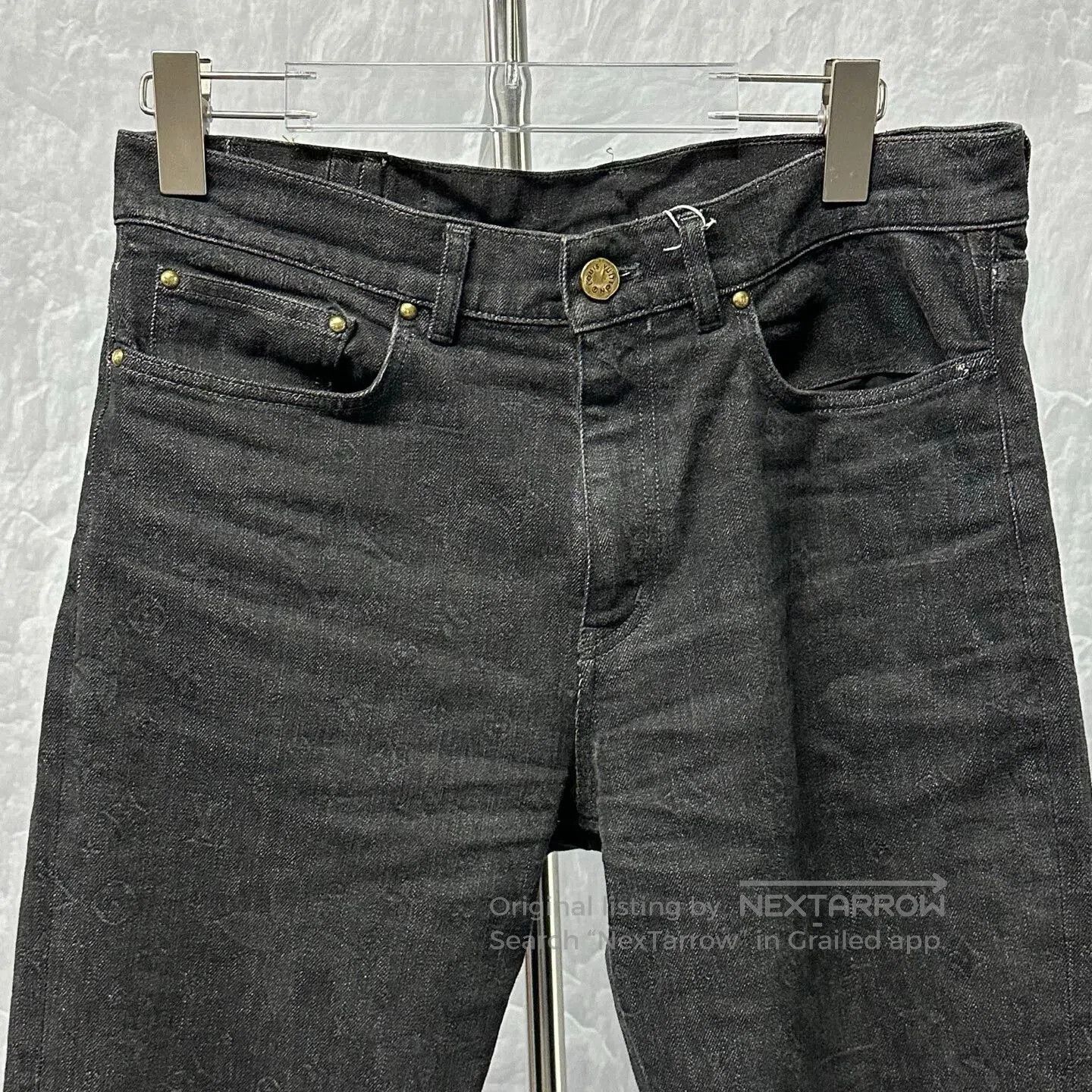 Louis Vuitton louis vuitton denim pants with logo print. Size US 30 / EU 46 - 2 Thumbnail
