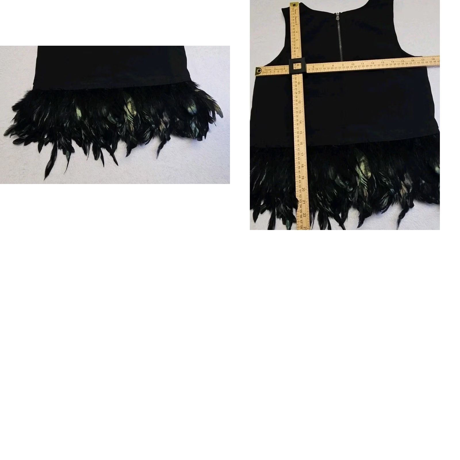Nicole Miller Nicole Miller Feather Hem Top Womens S Black Sleeveless Party Blouse Size S / US 4 / IT 40 - 8 Thumbnail