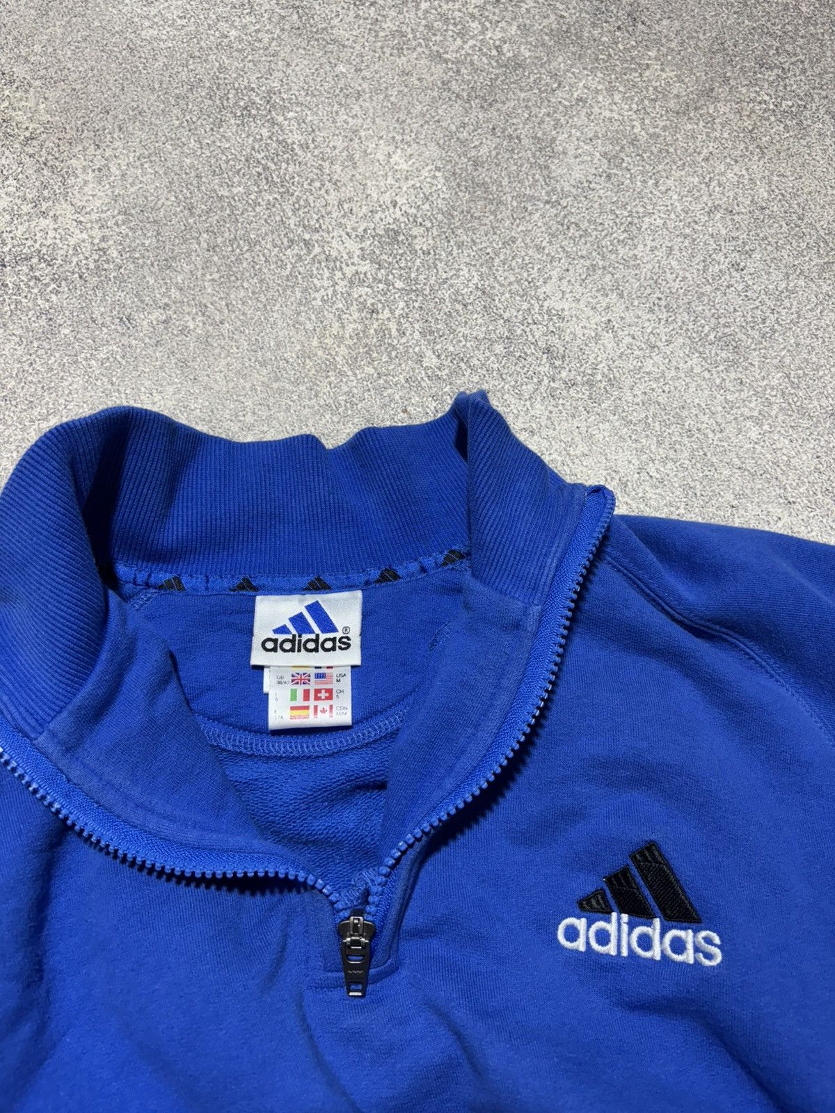 Adidas × Vintage Vintage Adidas 1/4 zip Sweatshirt Blue Y2K Mens size Medium Size US M / EU 48-50 / 2 - 7 Thumbnail