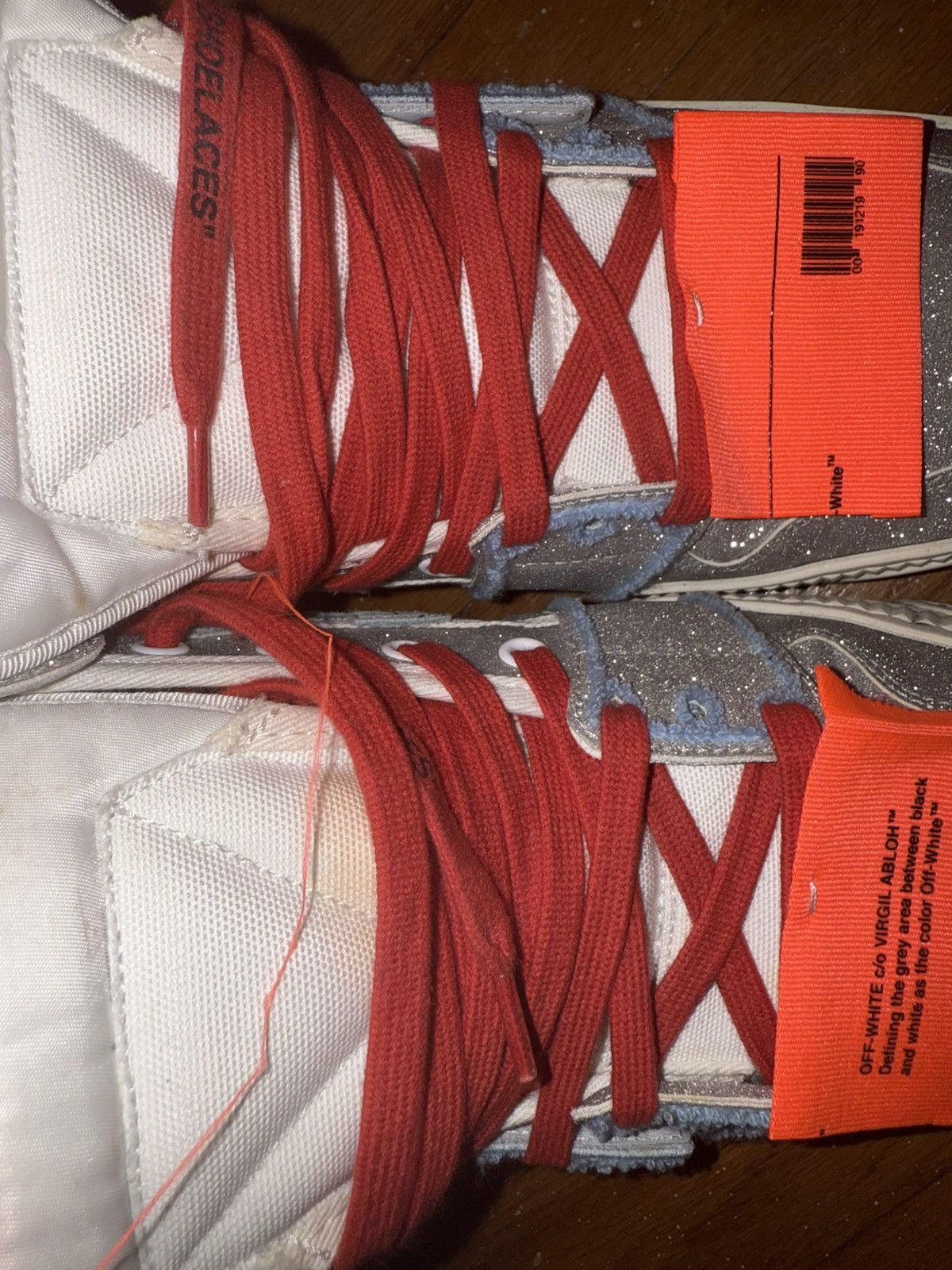 Off-White Off white hi top glitter sneakers Size US 12 / EU 45 - 5 Thumbnail