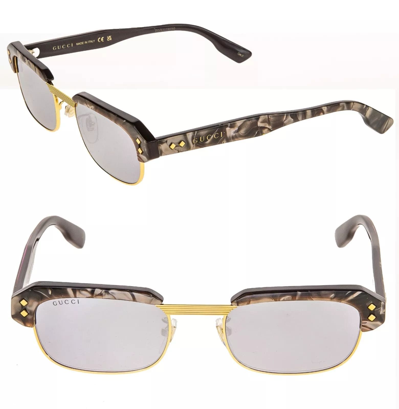 Gucci GUCCI 1480 Brown Smoke Silver Mirror Gg1480S Sunglasses 002 Size ONE SIZE - 1 Thumbnail