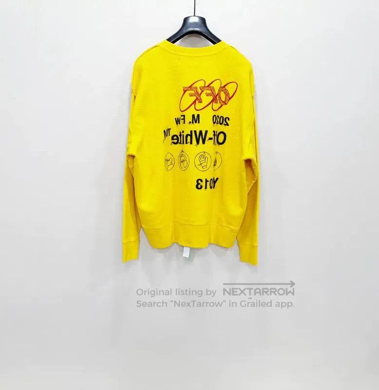 Off-White Off-White Yellow Cotton Long Sleeve Sweatshirt . Size US M / EU 48-50 / 2 - 2 Thumbnail