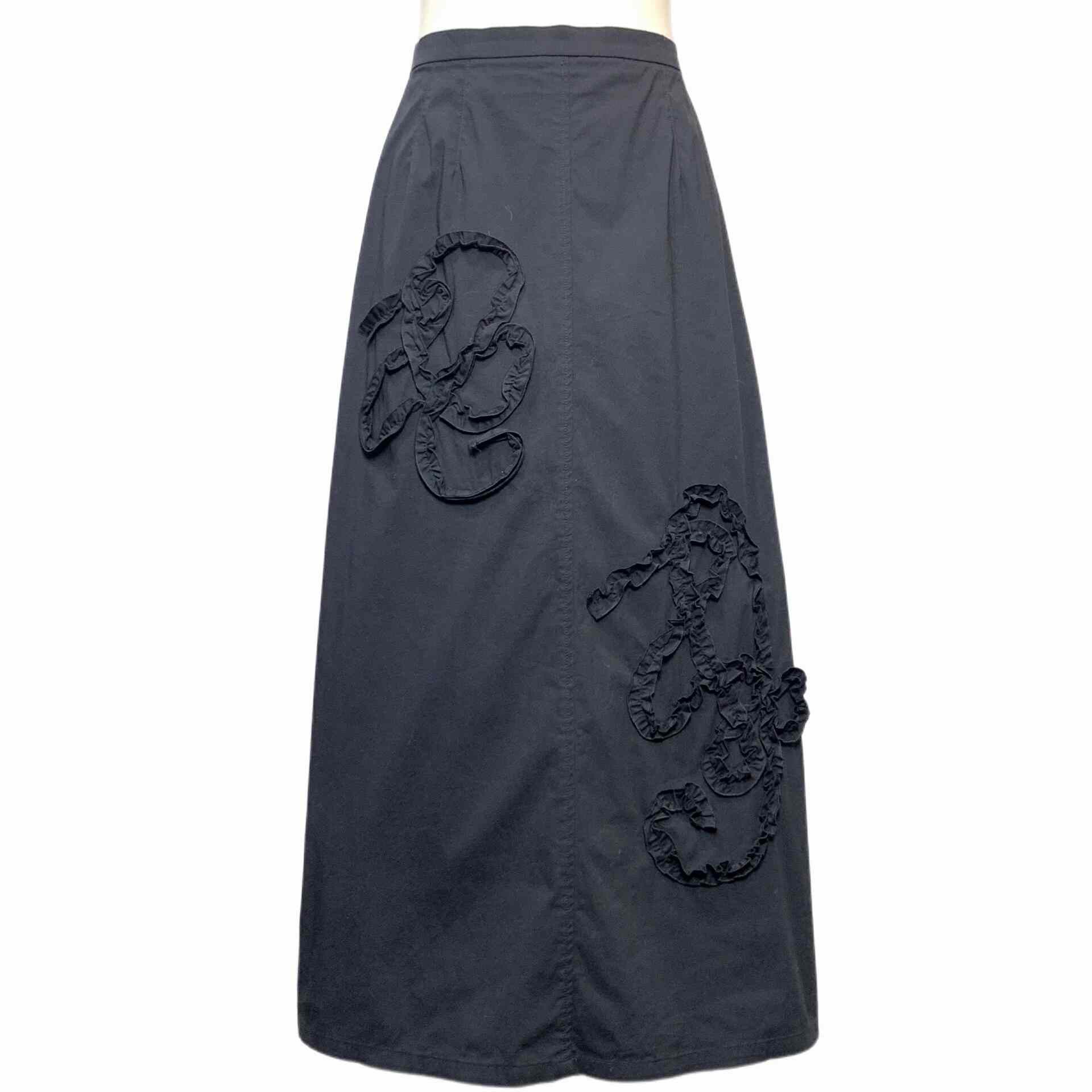 Other Black Ruffled Midi Skirt Size 30" / US 8 / IT 44 - 1 Thumbnail