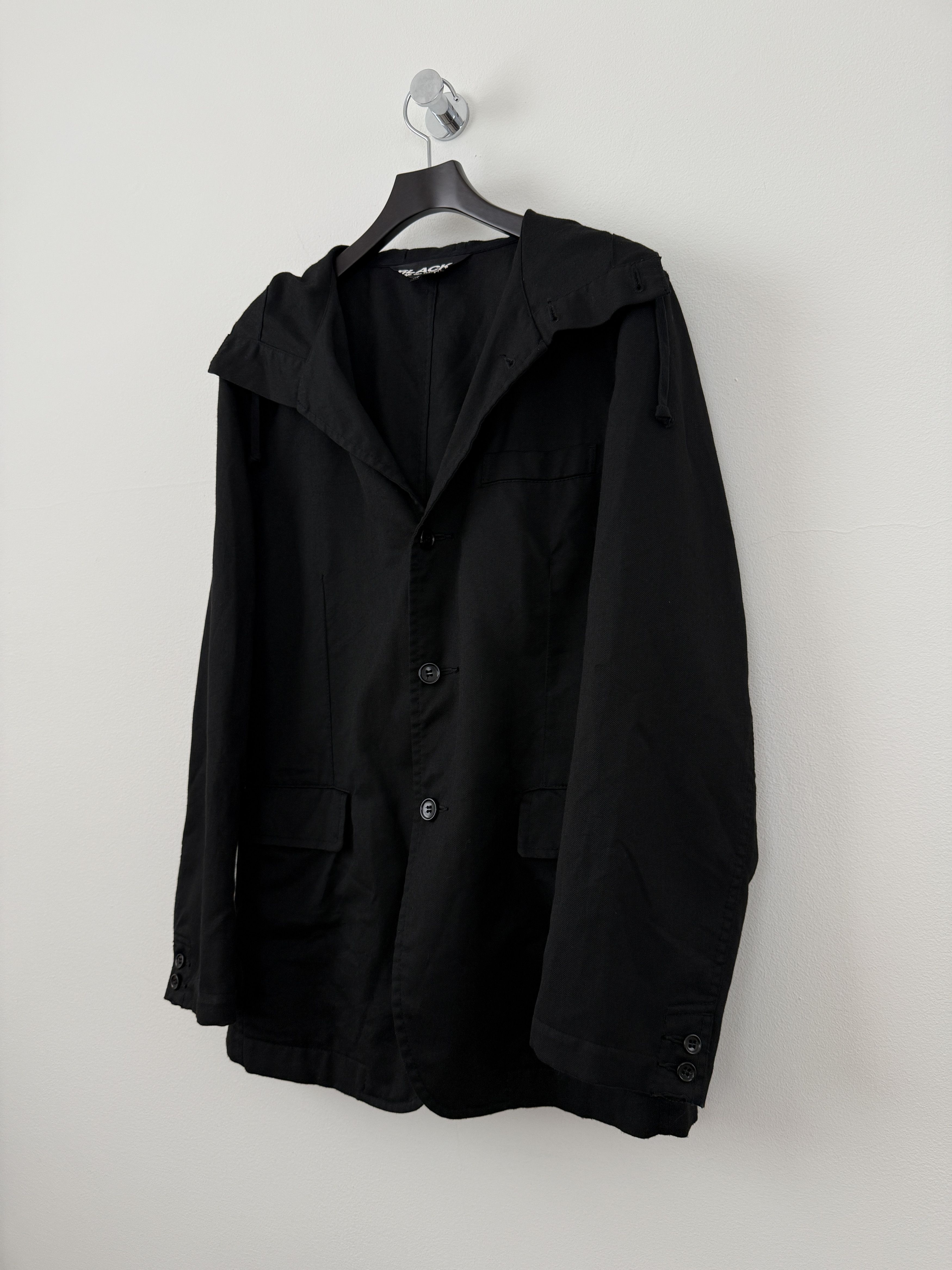 Comme des Garcons Black Hooded Button Up Jacket Size US M / EU 48-50 / 2 - 5 Thumbnail