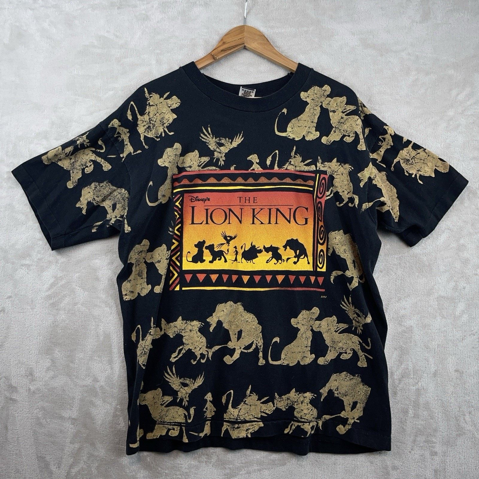 Disney Vintage 90s Disney Lion King Jerry Leigh AOP Simba T Shirt Size US XL / EU 56 / 4 - 2 Thumbnail