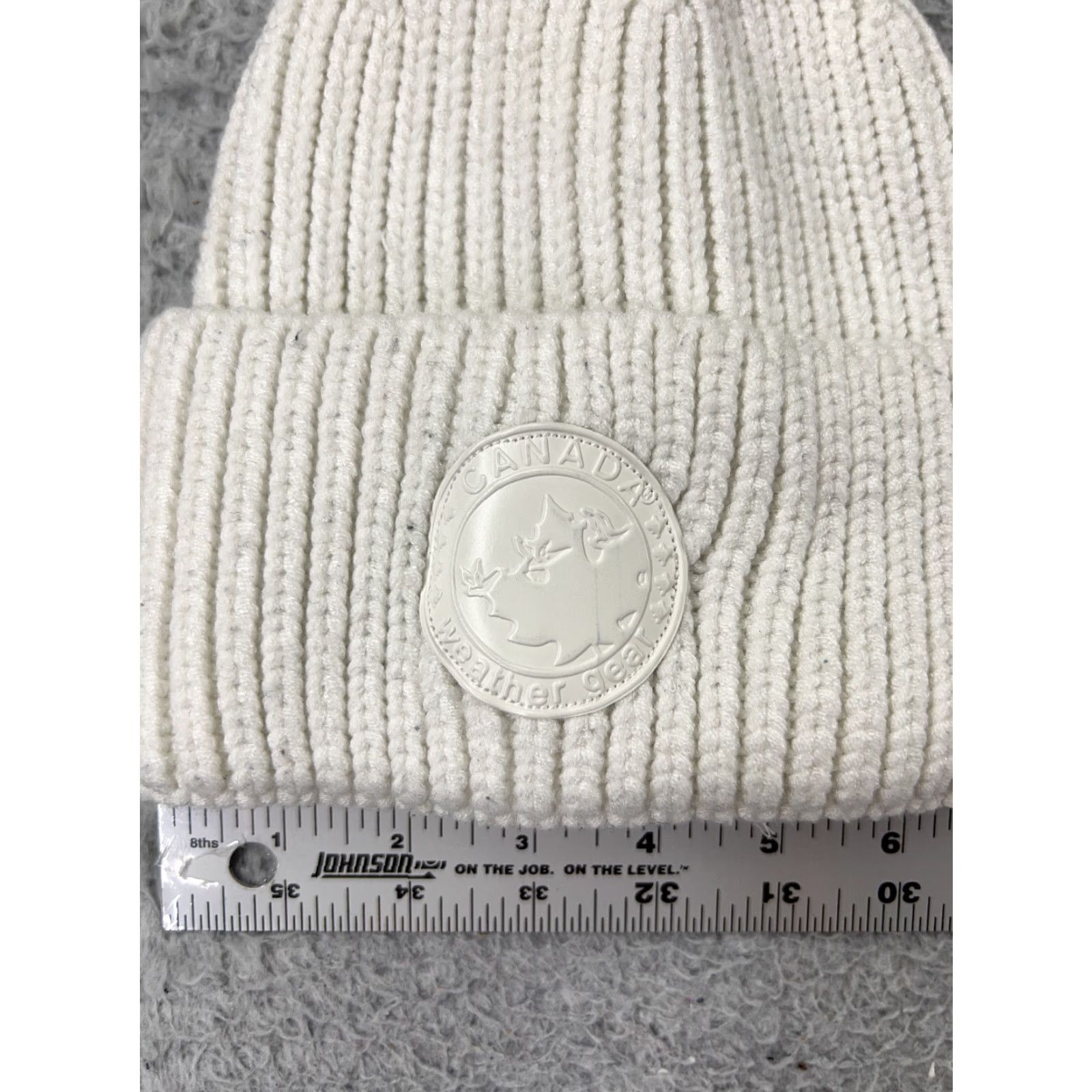Vintage Canada Weather Gear Beanie Women's One Size White Knit 100% Acrylic Ski Hat/Cap Size ONE SIZE - 2 Thumbnail