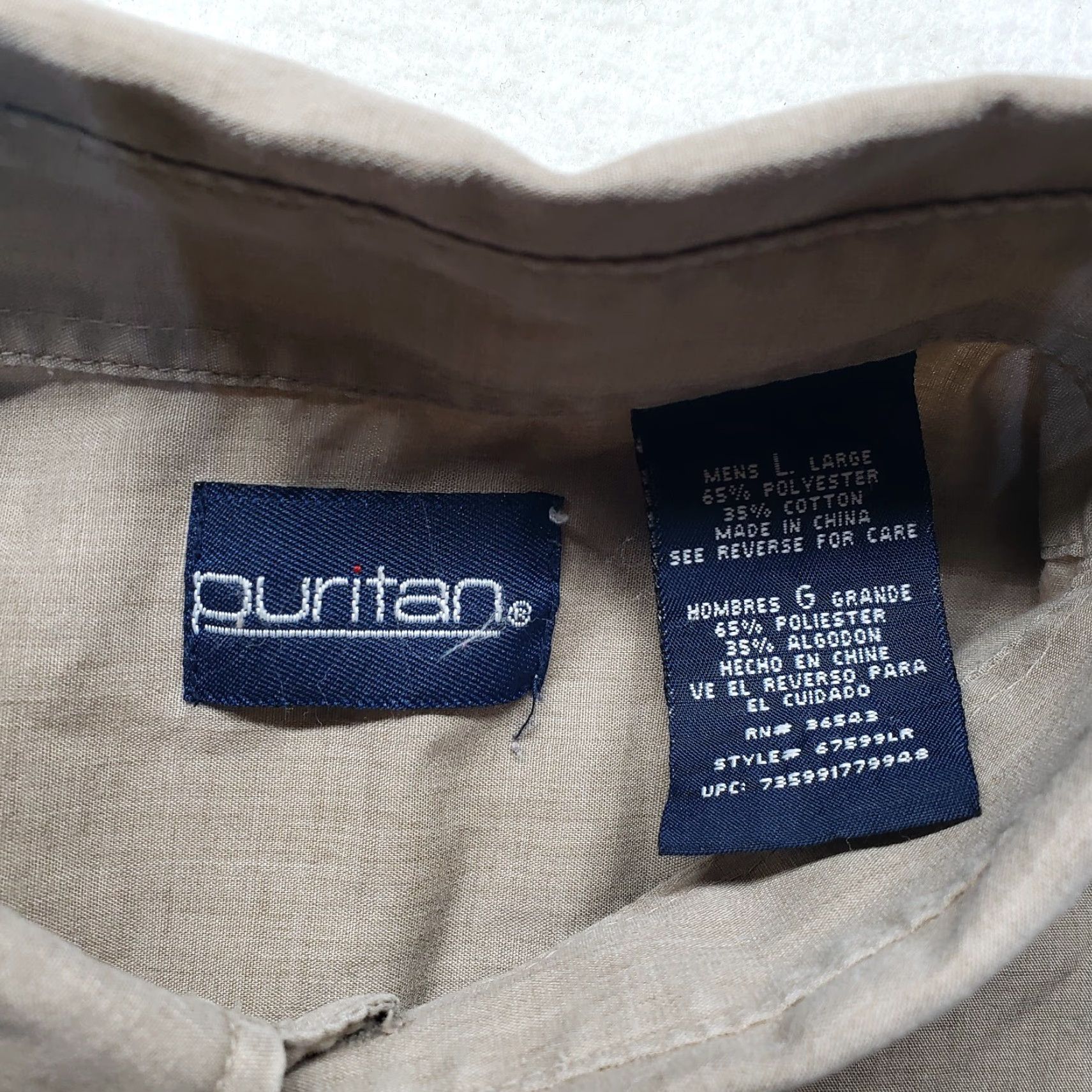 Vintage Puritan Shirt Button-Up Solid Brown Short Sleeve Adult Men Size L Large Size US L / EU 52-54 / 3 - 3 Thumbnail