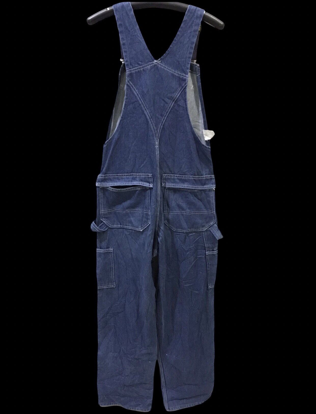 Vintage TOUGHSKINS UNION MADE USA WorkWear Double Knee Denim Overall Size US 33 - 2 Thumbnail