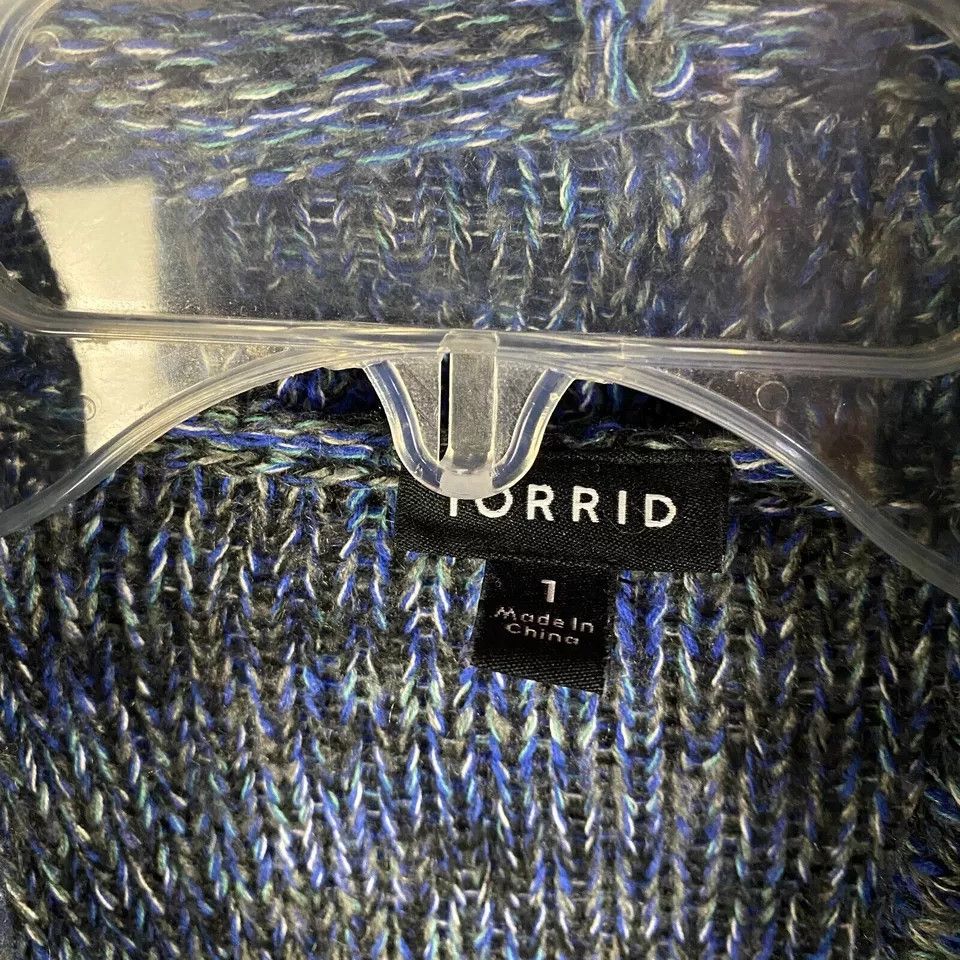 Torrid Torrid Cardigan Women's Size 1 Knit Blue Cotton Blend Adults Size S / US 4 / IT 40 - 3 Thumbnail