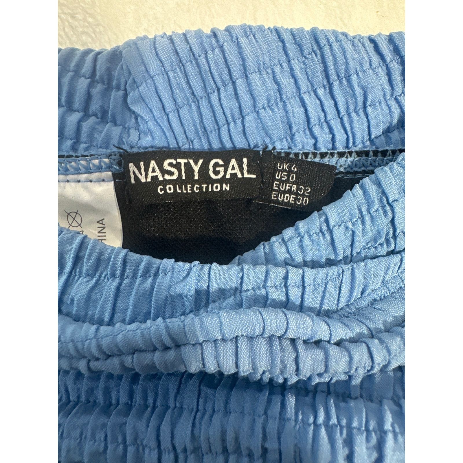 Nasty Gal NastyGal Crinkle High Waisted Bikini Bottom Blue Sz 0 NWT Size ONE SIZE - 3 Thumbnail